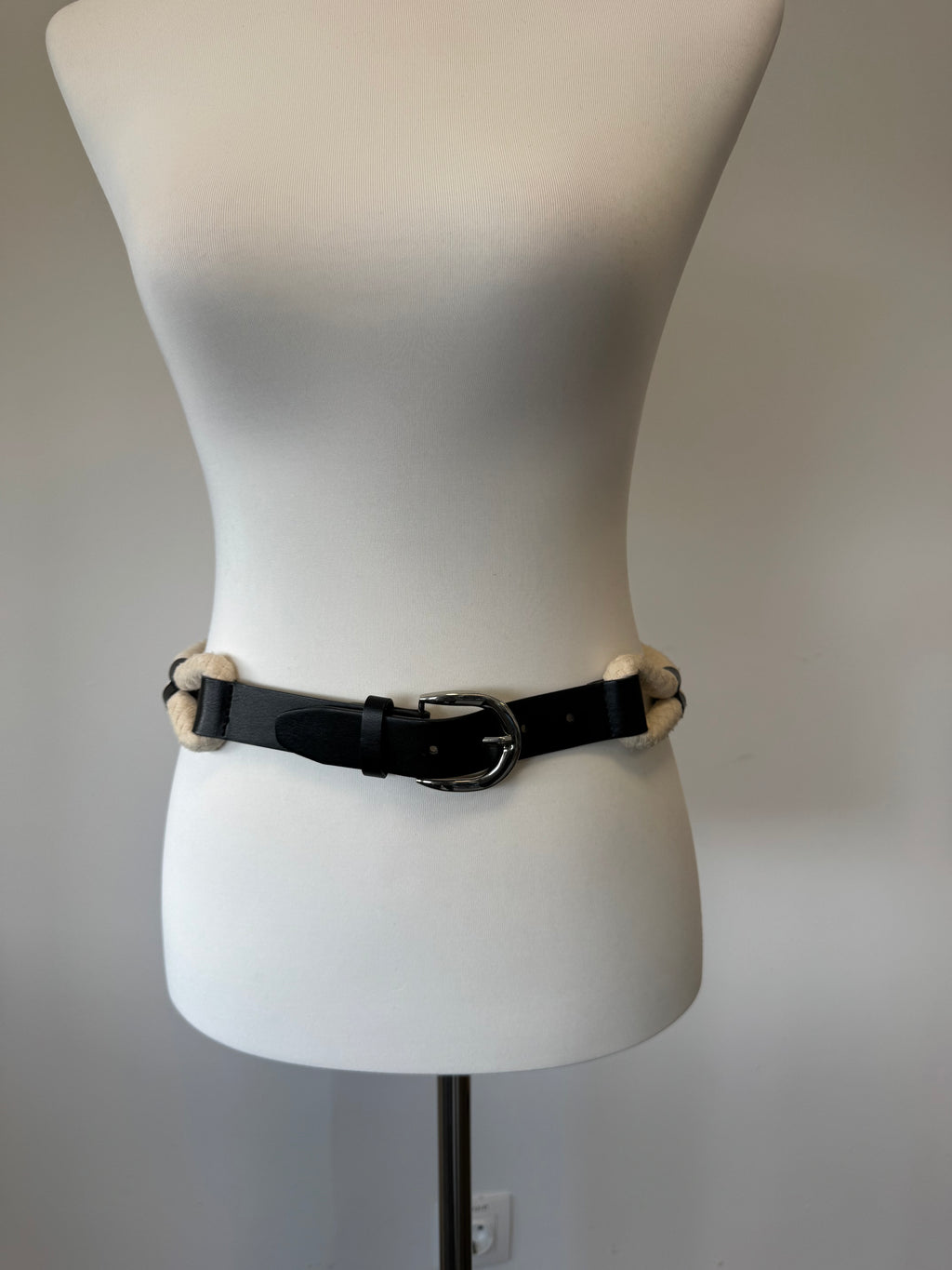 Zara Rope & Leder Taillengürtel, Schwarz/Natur, Gr. M, sehr guter Zustand