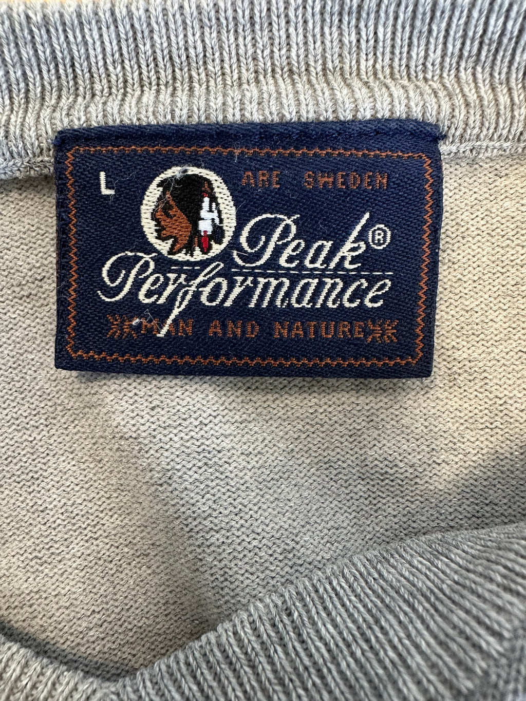 Peak Performance Grey V-Neck Sweater Men's Large – Good Condition