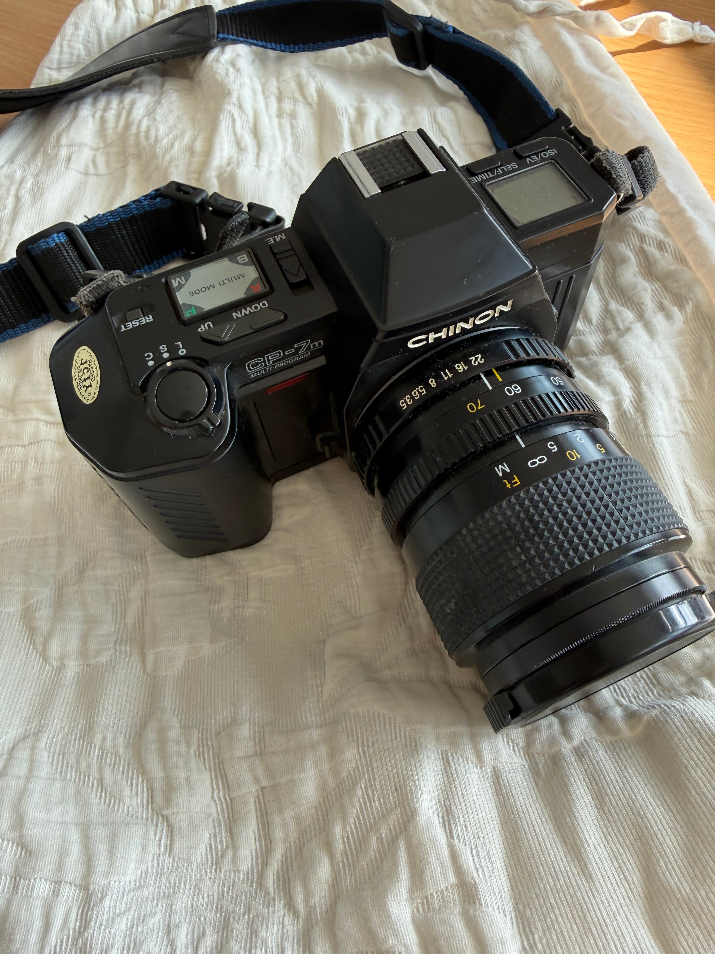 Chinon CP-7m 35mm SLR Schwarz + 35-70mm Zoomobjektiv – Pentax-K, guter Zustand