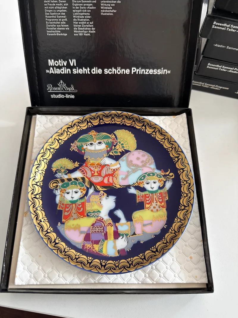Rosenthal Sammlerplatte Aladdin Motiv VI Björn Wiinblad, sehr guter Zustand