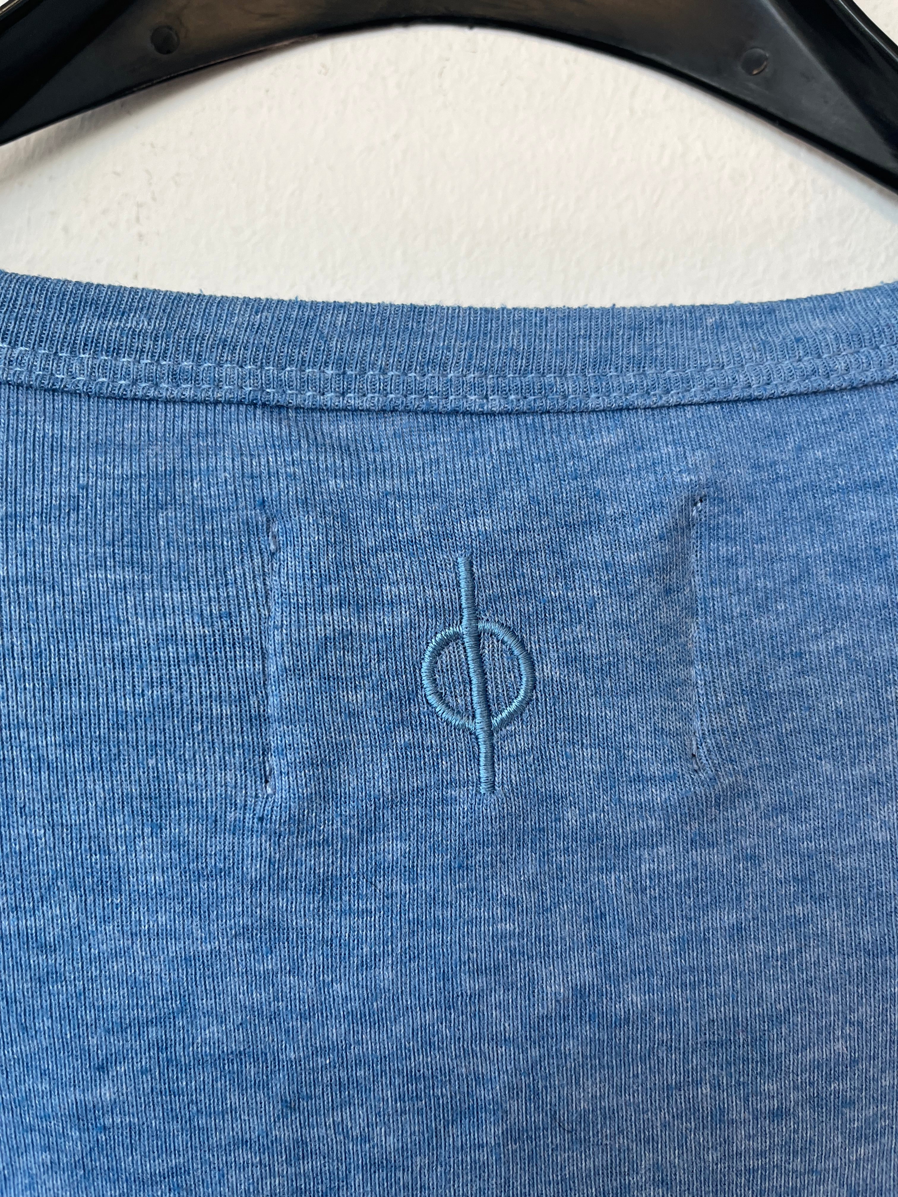 Samsøe Samsøe Men’s Long-Sleeve Henley, Blue, Size M, Very Good
