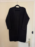 Hallhuber Plissé Knit Cardigan – Black, Size S, Good Condition