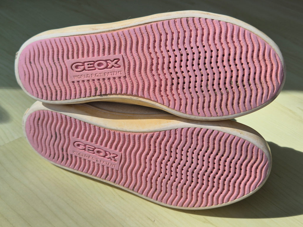 Geox J Kalispera Love Mädchen High-Top Sneaker 35 EU Weiß/Pink – Zustand: Mangelhaft