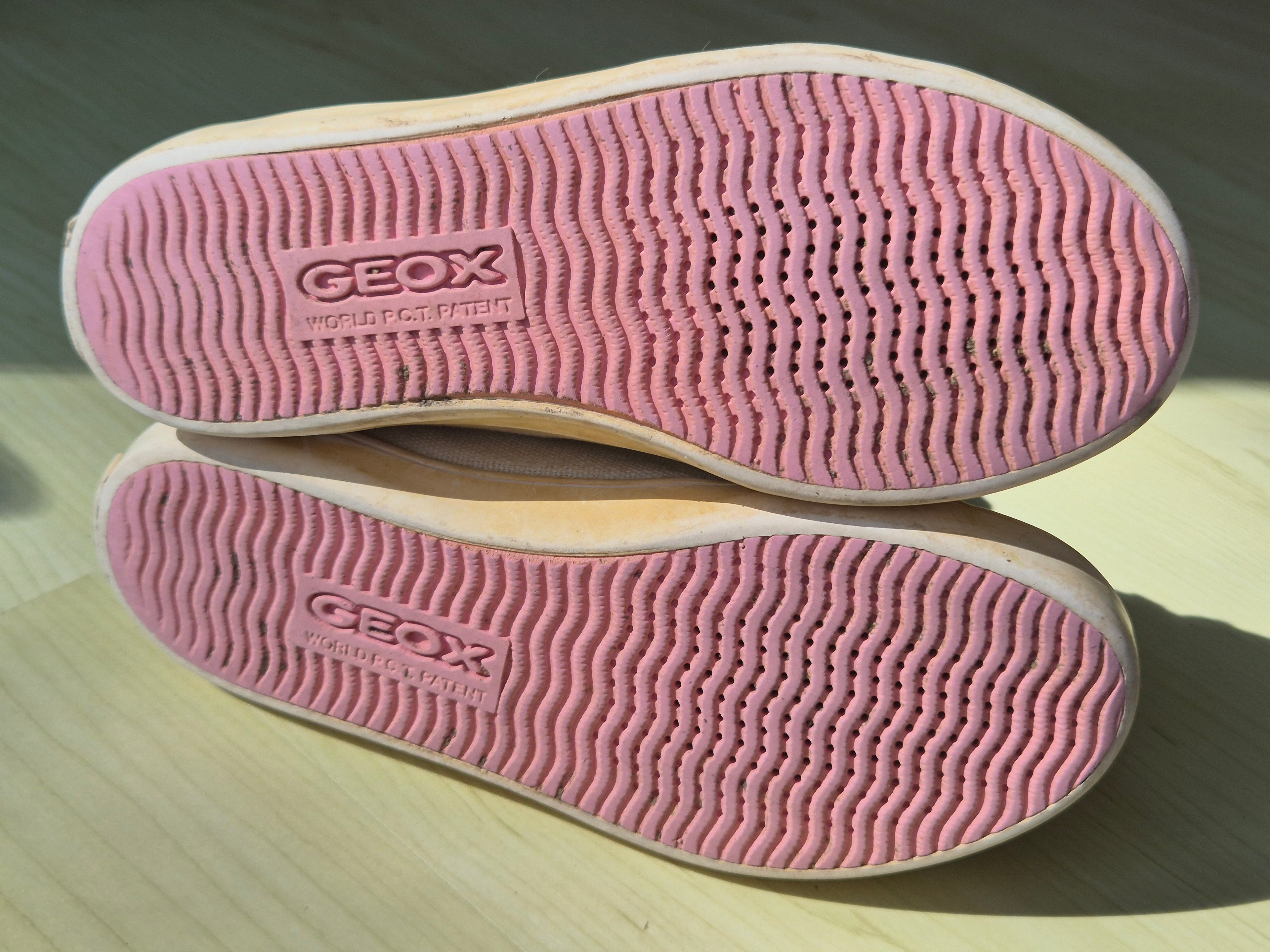 Geox J Kalispera Love Mädchen High-Top Sneaker 35 EU Weiß/Pink – Zustand: Mangelhaft