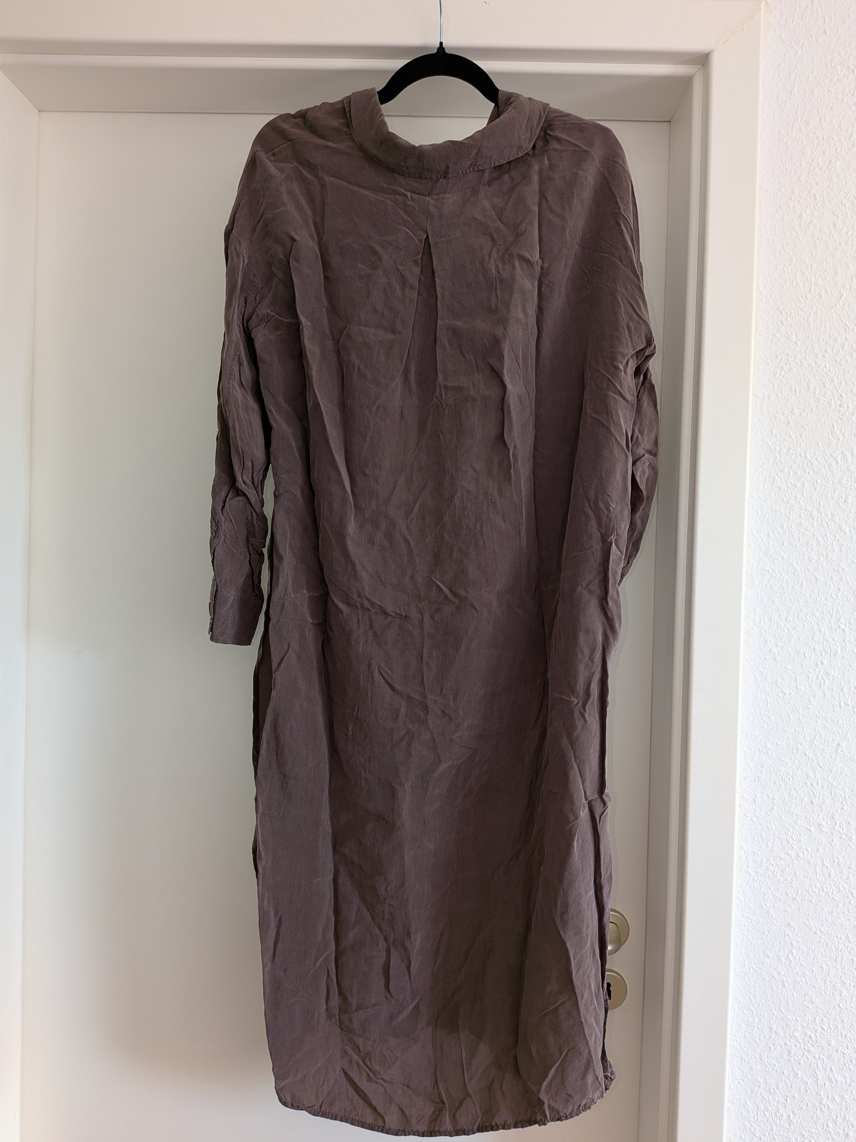ZARA Button Front Duster Shirt Dress, Chocolate Brown, Size S, Very Good