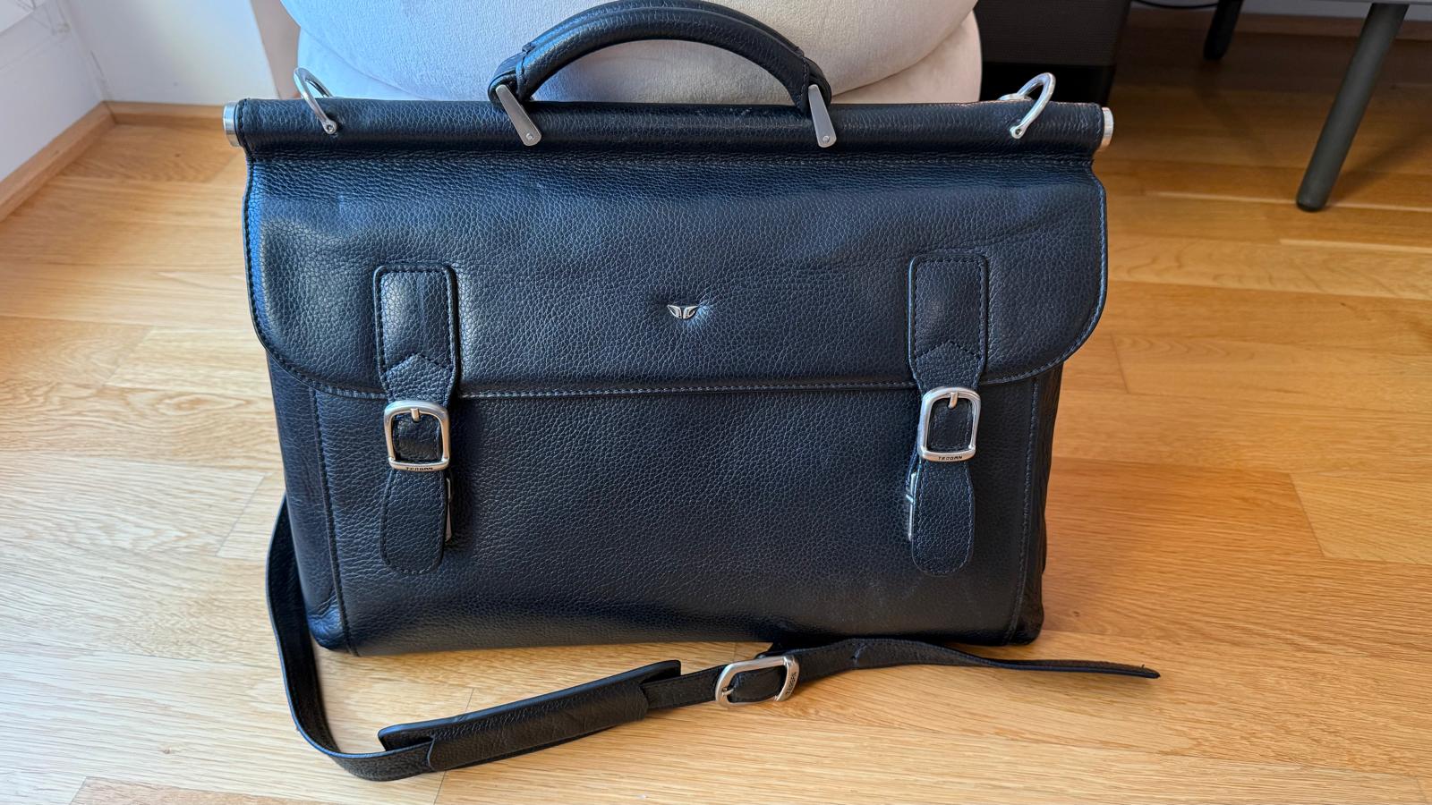 Tergan schwarze Leder Aktentasche/Business Bag, Staubbeutel, guter Zustand