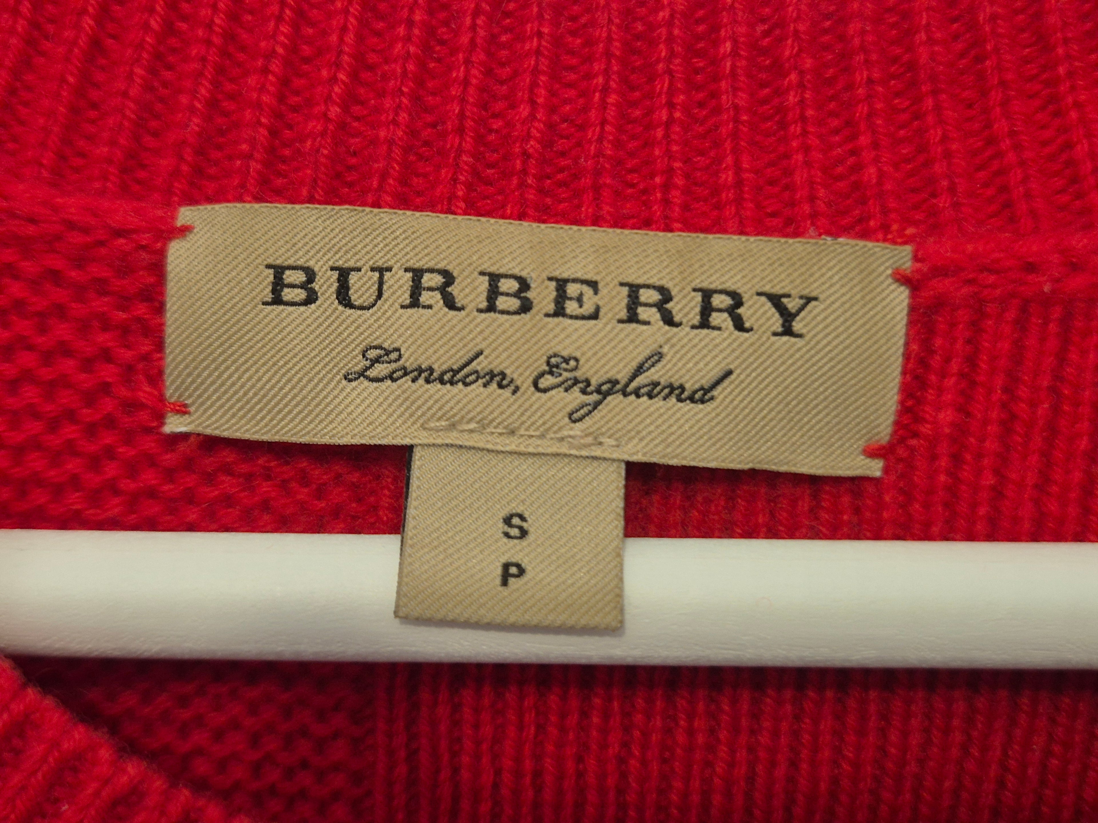 Burberry Page 1 Wool-Cashmere Sweater Red Medium Very Good