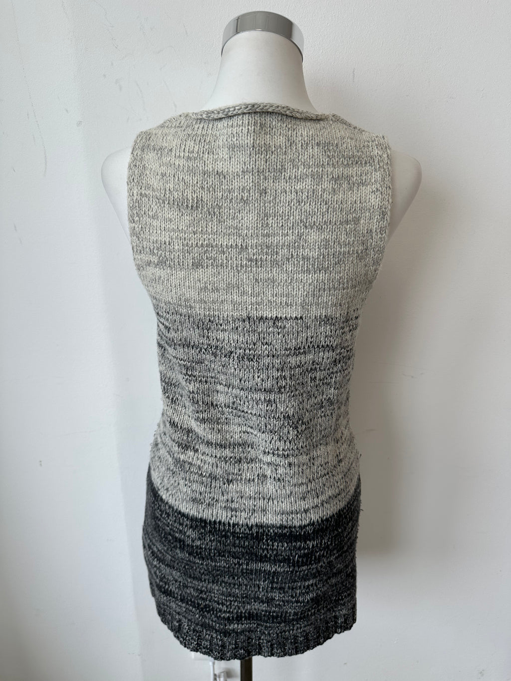 D&G Dolce & Gabbana Wool Sleeveless Tunic Vest L – Gray Gradient, Very Good