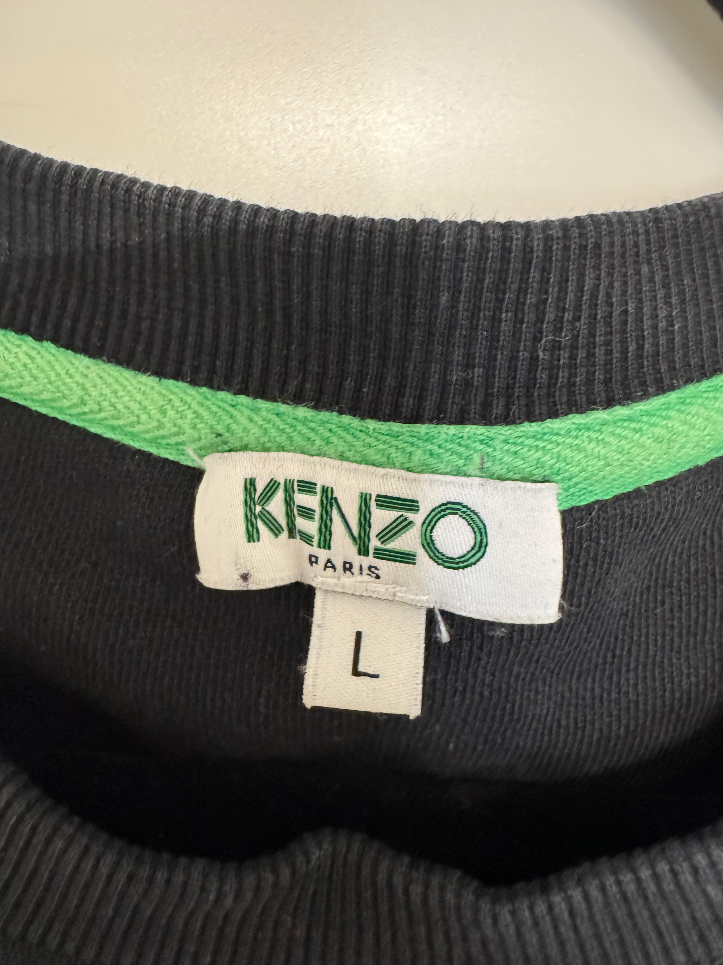 Kenzo Tiger Sweatshirt Black Large – Iconic Embroidered Crewneck, Normal Use