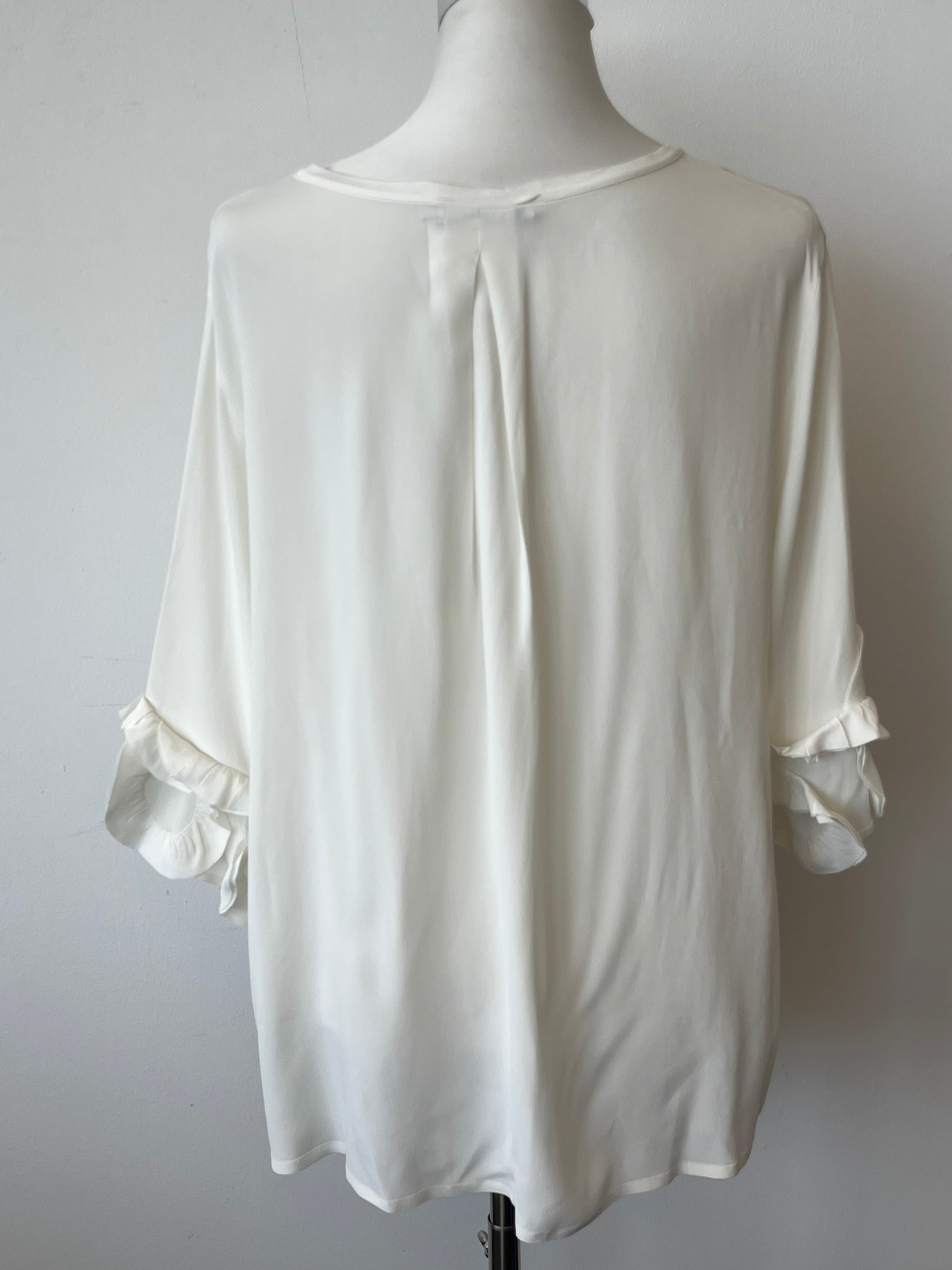 0039 ITALY Oversize Tunika/Bluse – Weiß, XL (EU 46, UK 18), Sehr gut