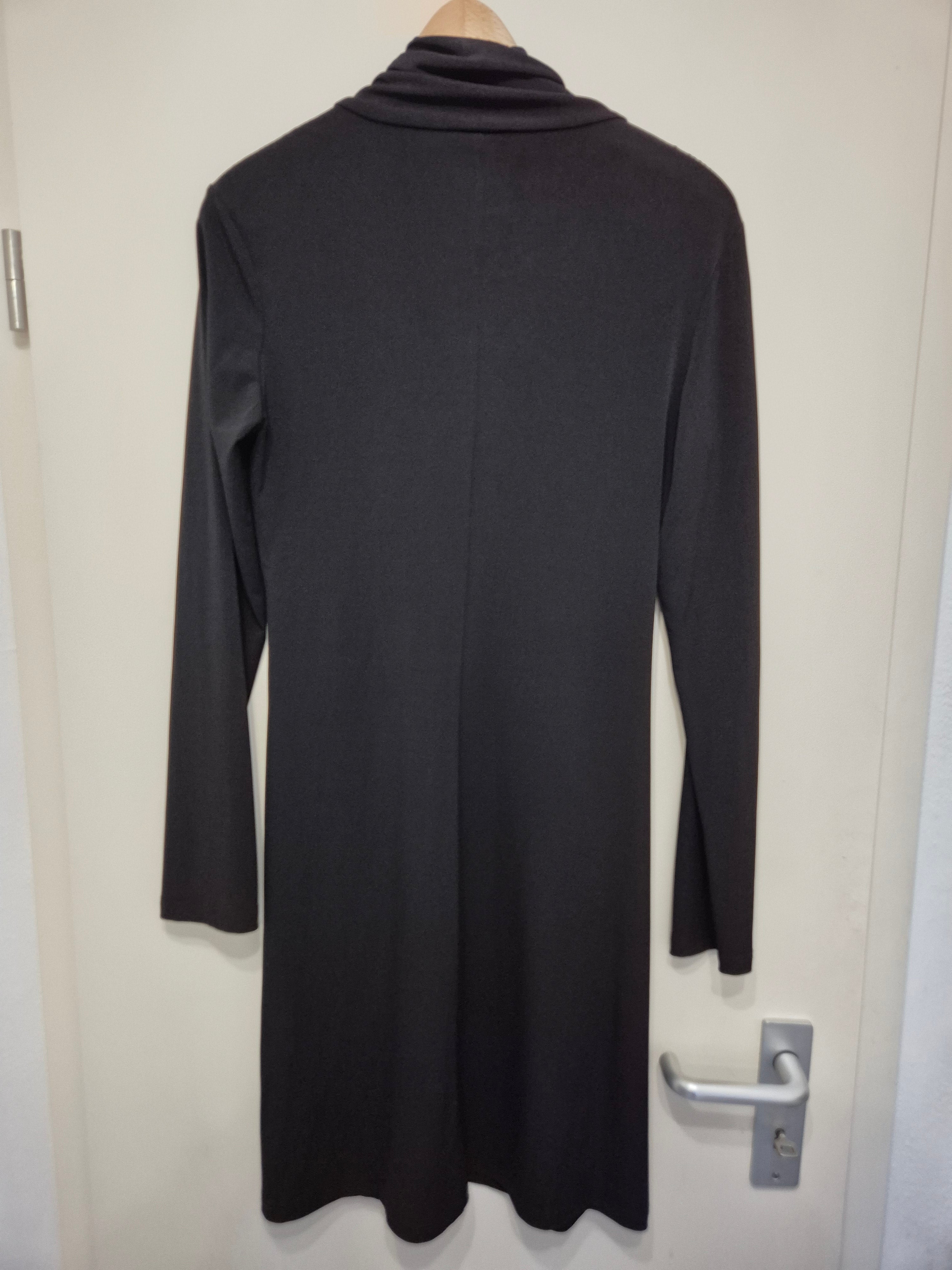 Black Esprit Twist Front Dress, Size L, Very Good Condition, 88cm Long