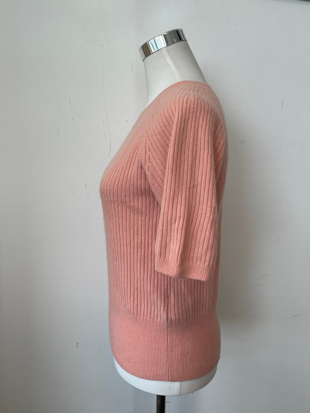 H&M 100% Cashmere Rib-Knit Sweater, Small, Light Pink, Very Good Condition