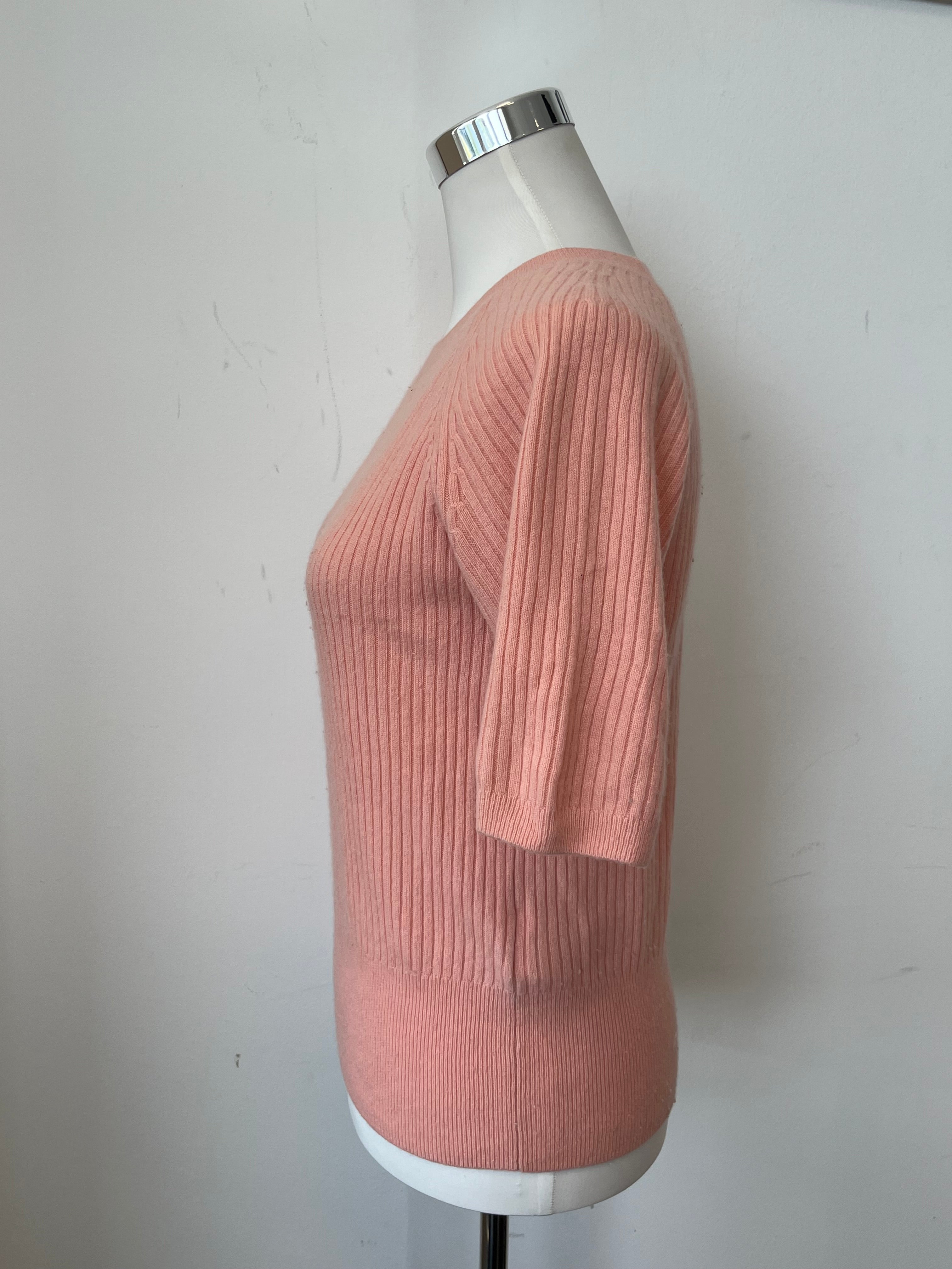 H&M 100% Cashmere Rib-Knit Sweater, Small, Light Pink, Very Good Condition