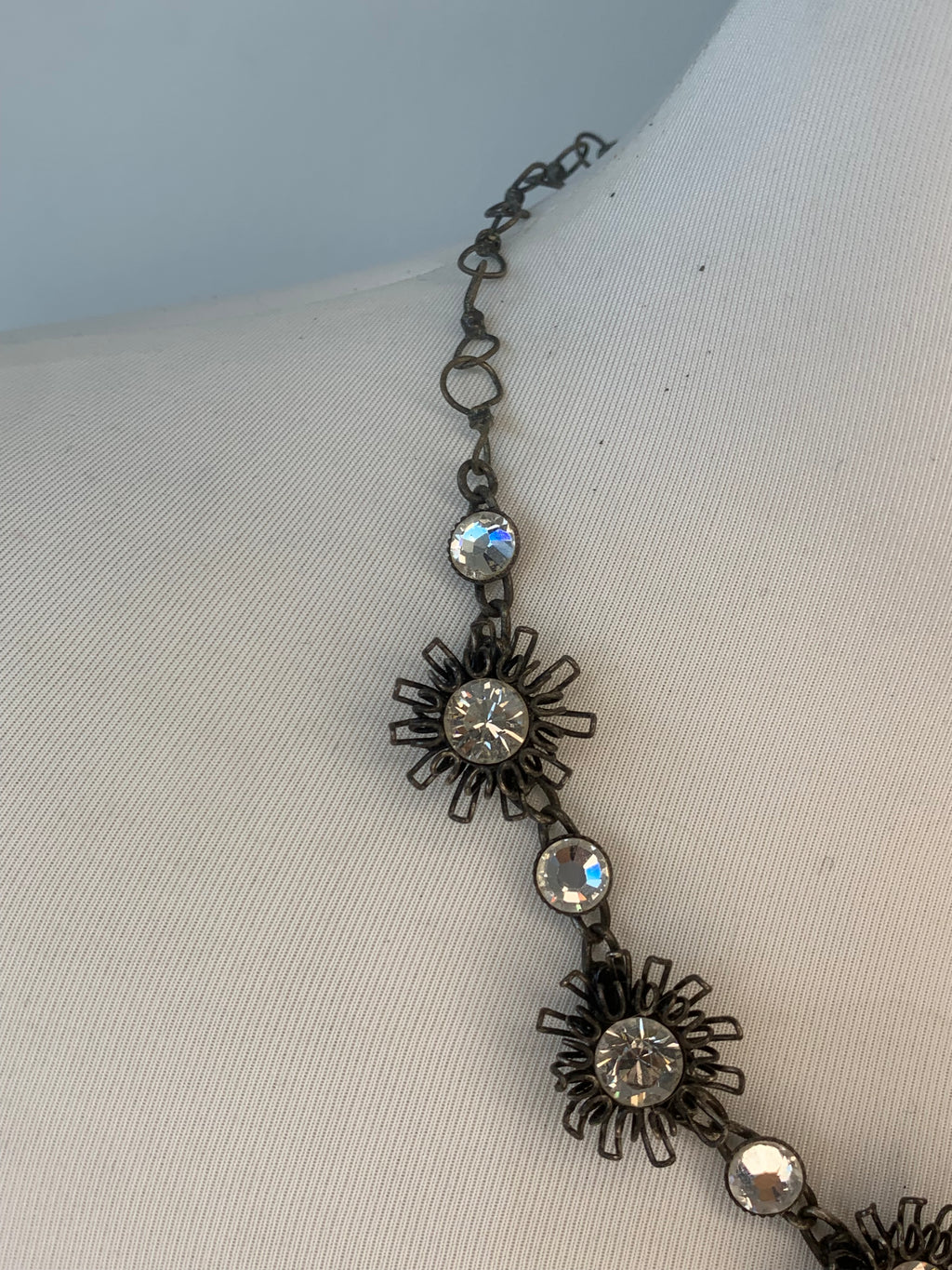 Konplott Sunflower Bracelet Antique Silver Swarovski Crystal Adjustable Good 26cm