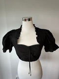 Distler Dirndl Bluse kurz Schwarz Gr. 36 Puffärmel guter Zustand