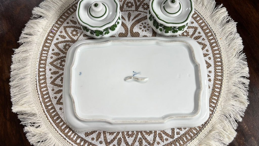 Meissen „Green Ivy“ 3-tlg. Gewürzset Porzellan, normal gebraucht