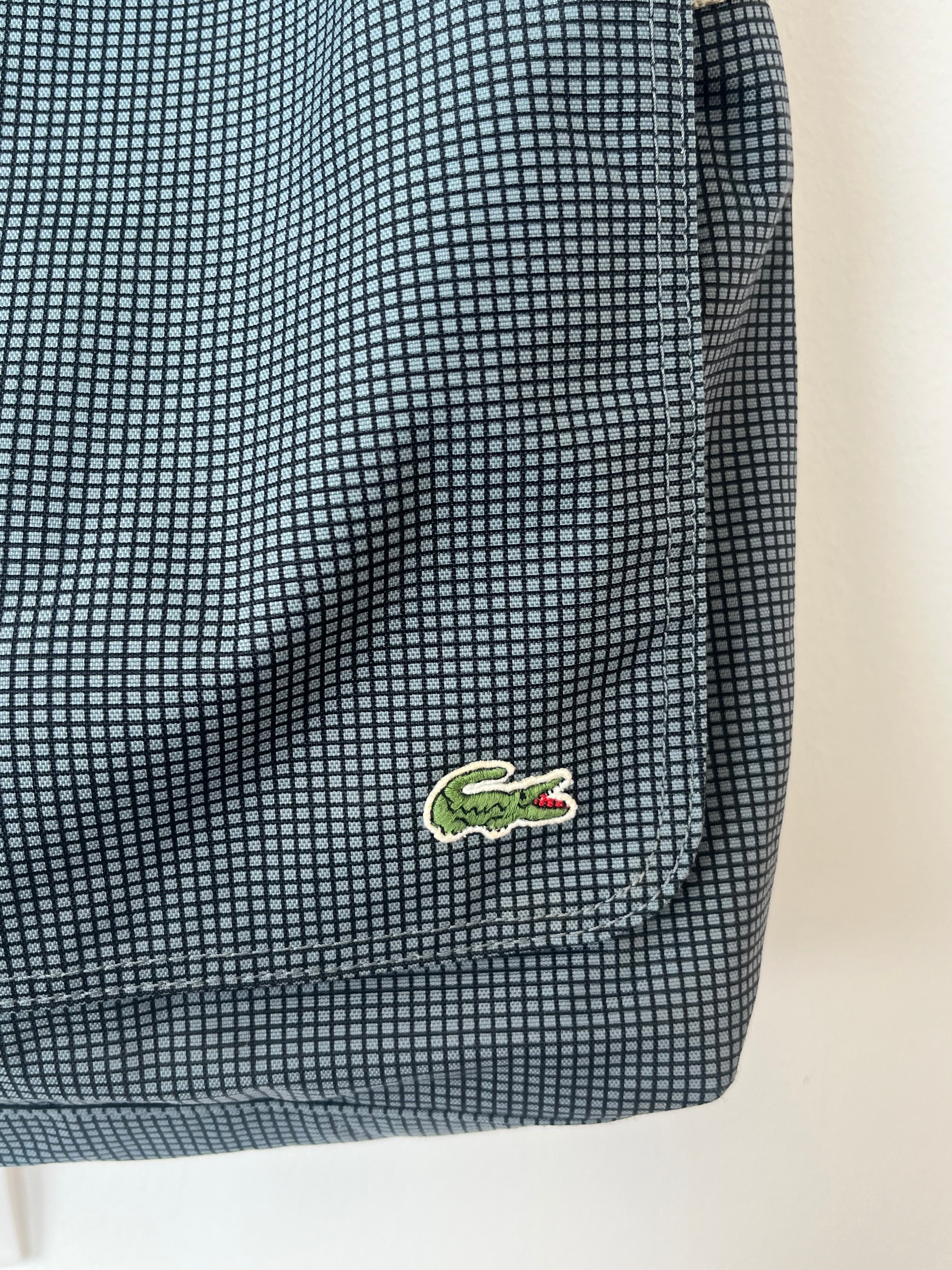 Lacoste Messenger Bag – Blau Micro-Karo – Sehr guter Zustand – Groß