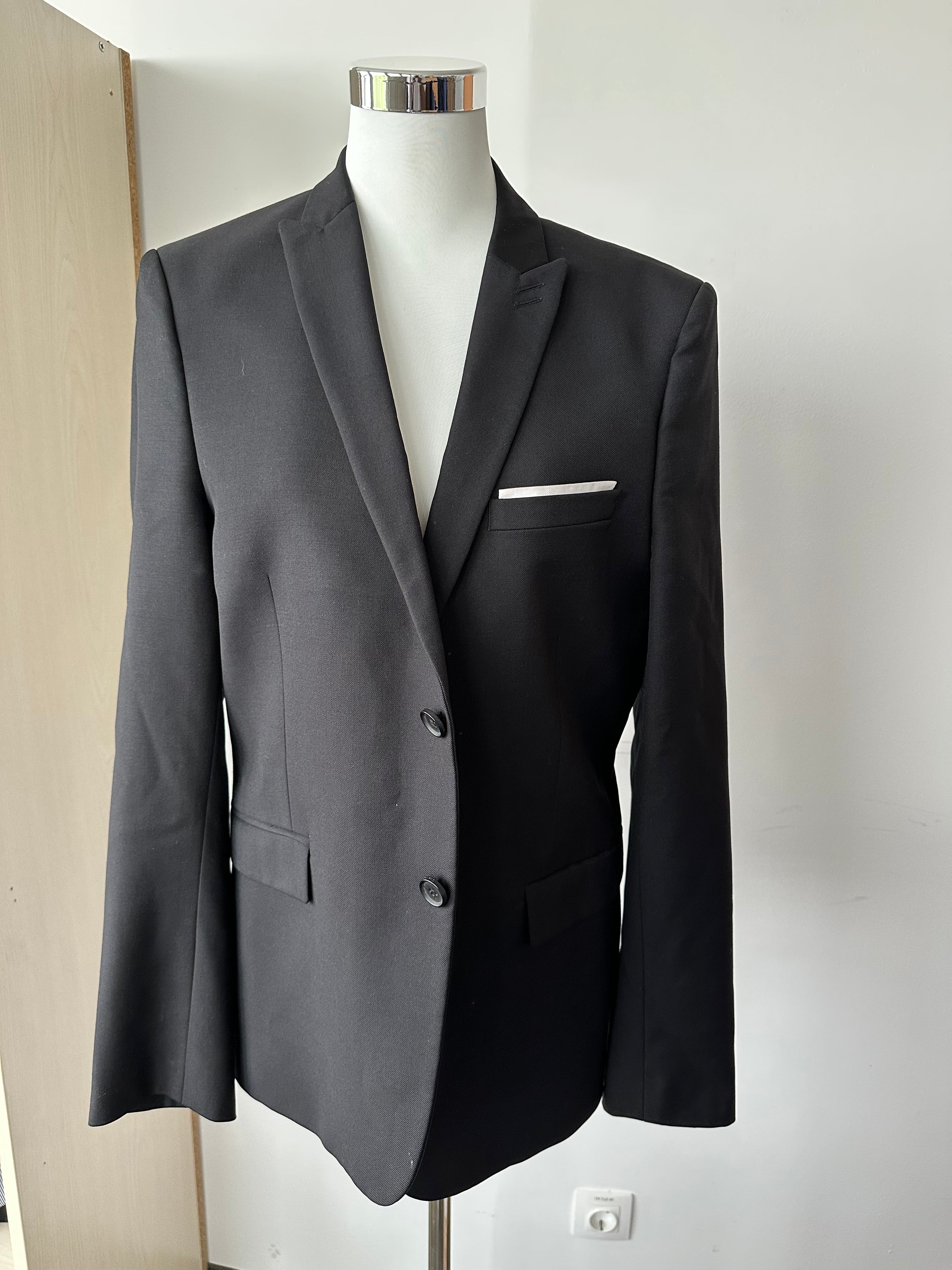 The Kooples Herren Blazer, Gr. 52, 100% Wolle, Schwarz, Sehr guter Zustand