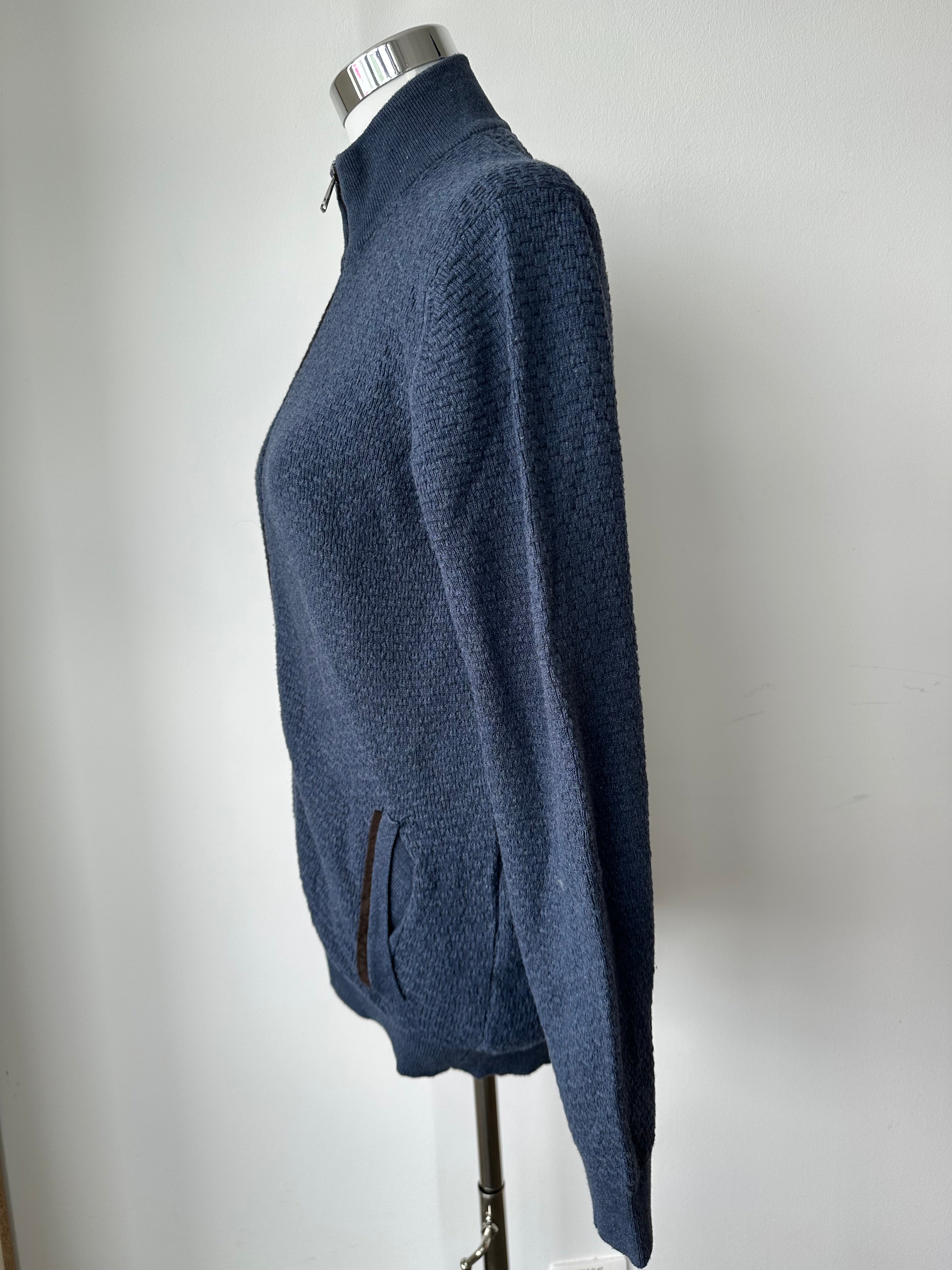Jean Biani Strick-Cardigan, Gr. S, Blau, Sehr guter Zustand, Reißverschluss