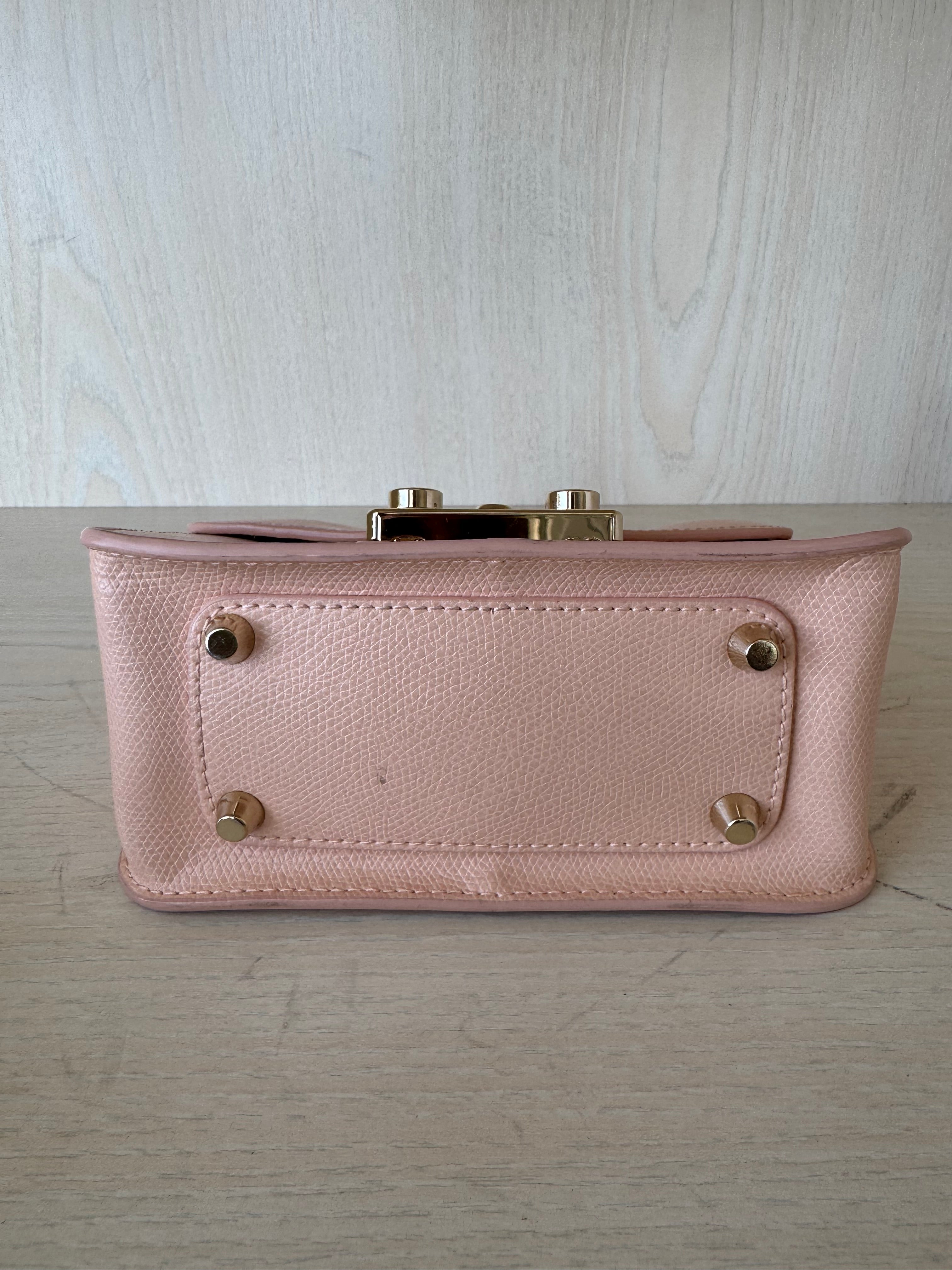 Furla Metropolis Mini Crossbody Bag – Leather, Blush Pink, Good Condition