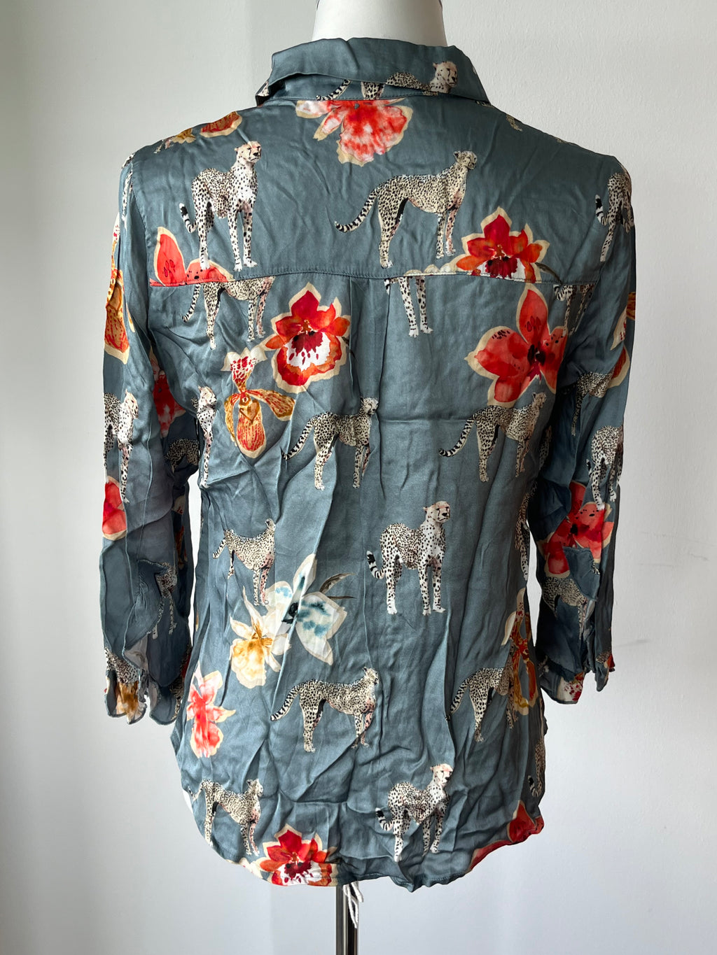 Summum Woman Bluse Gr. 36 – Blumen & Animalprint, Viskose, sehr gut