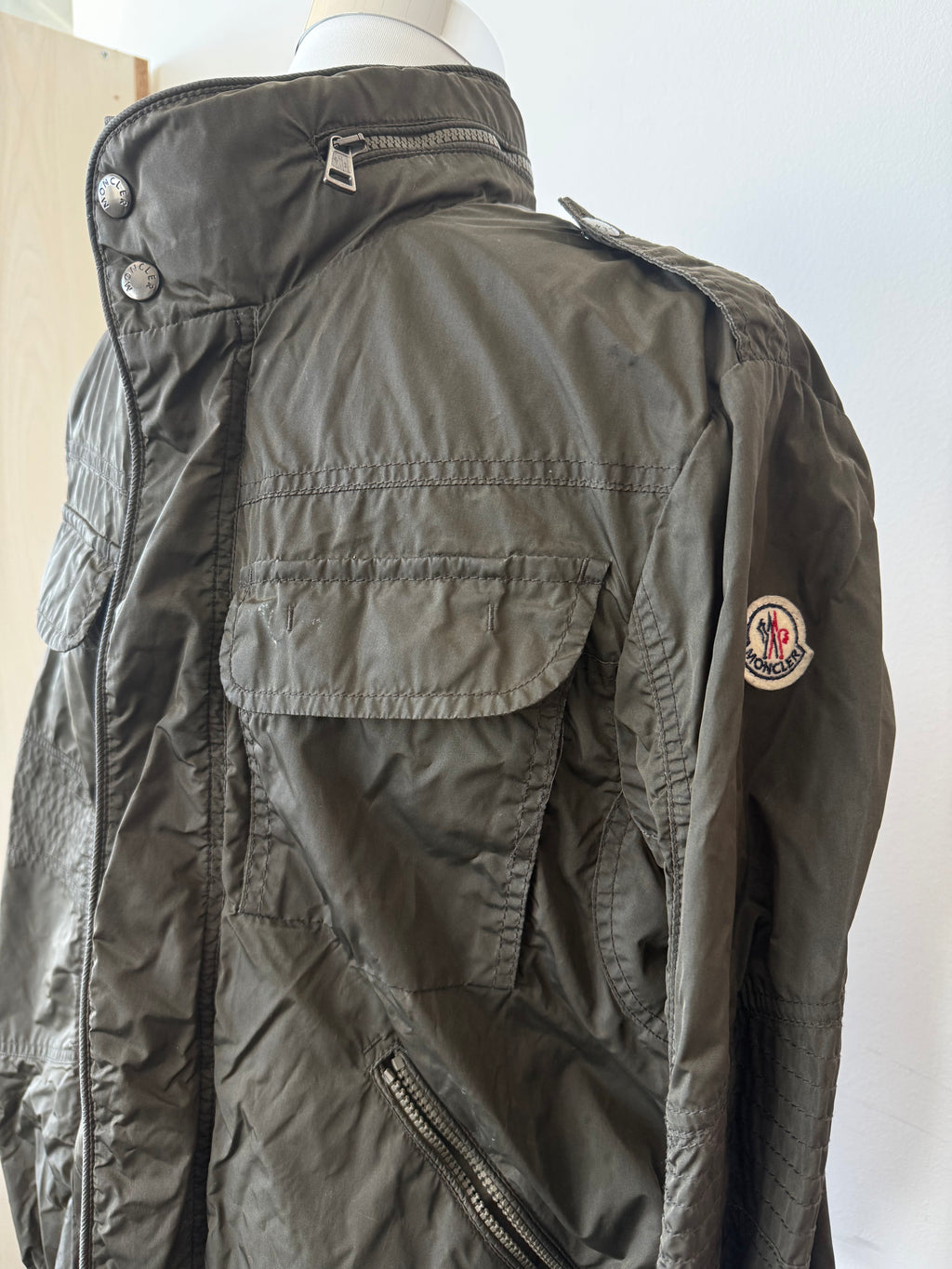 Moncler Lefort Utility Jacket, Military Green, Size 4 (L-XL), Good Condition