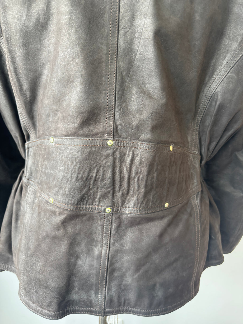 MPR Italian Leather Prize Biker Jacket Dark Brown Cowhide Men's Medium Good