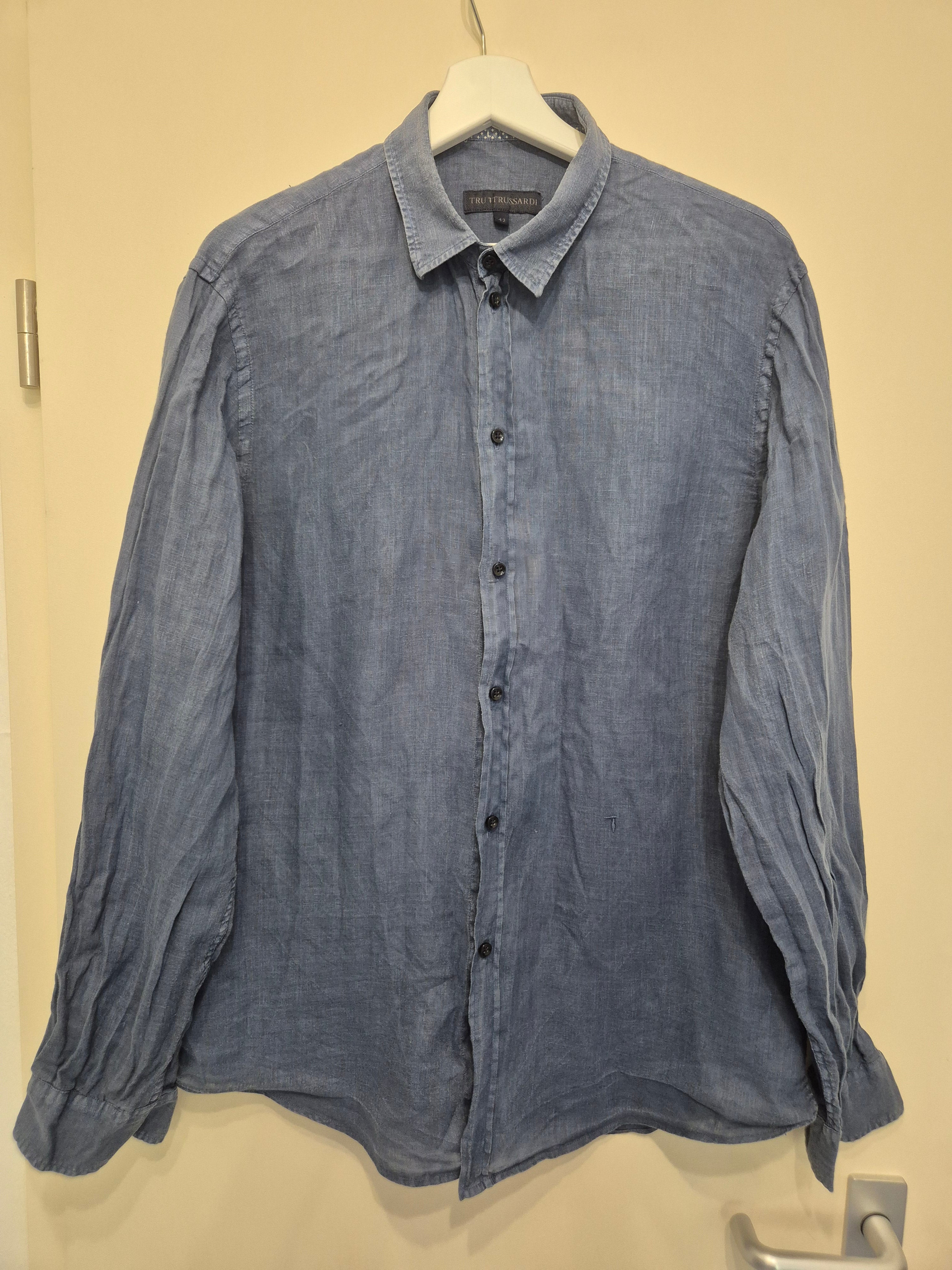 Trussardi Women's Linen Shirt Blue IT 42 / EU 38 Good Condition