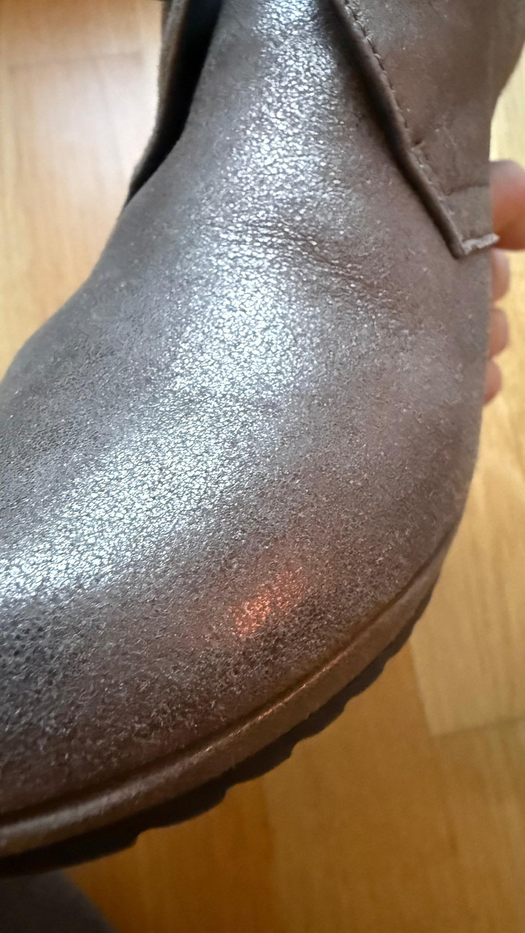 Paul Green Metallic Leather Ankle Boots | Munich | EU 38 UK 5 | 9cm Heel | VG