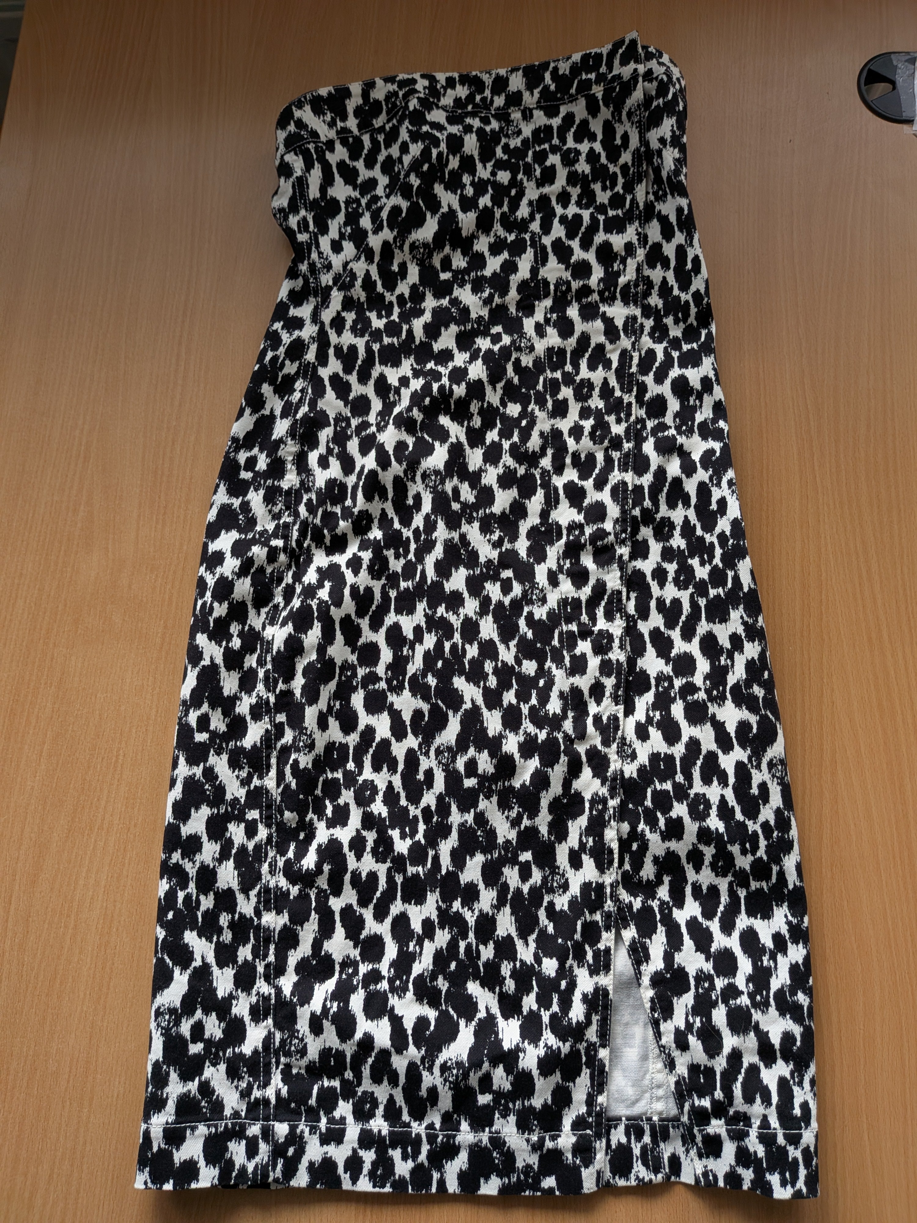Stella McCartney Leopard Print Strapless Dress, IT 38 XS, Black/White, Very Good