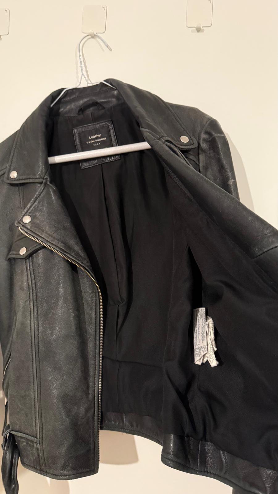 Zara Trafaluc Leder Bikerjacke M Schwarz Damen, guter Zustand