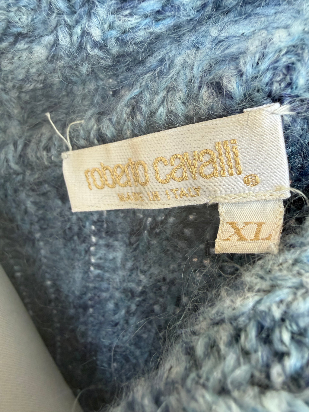 Roberto Cavalli Patchwork Mohair Cardigan XL Multicolor – sehr guter Zustand