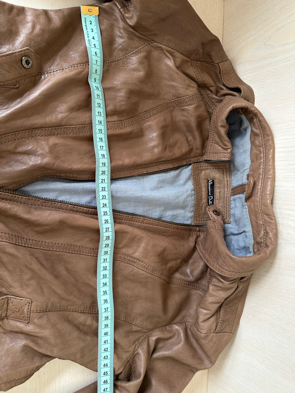 Massimo Dutti Lambskin Leather Jacket XS Brown – Very Good Condition