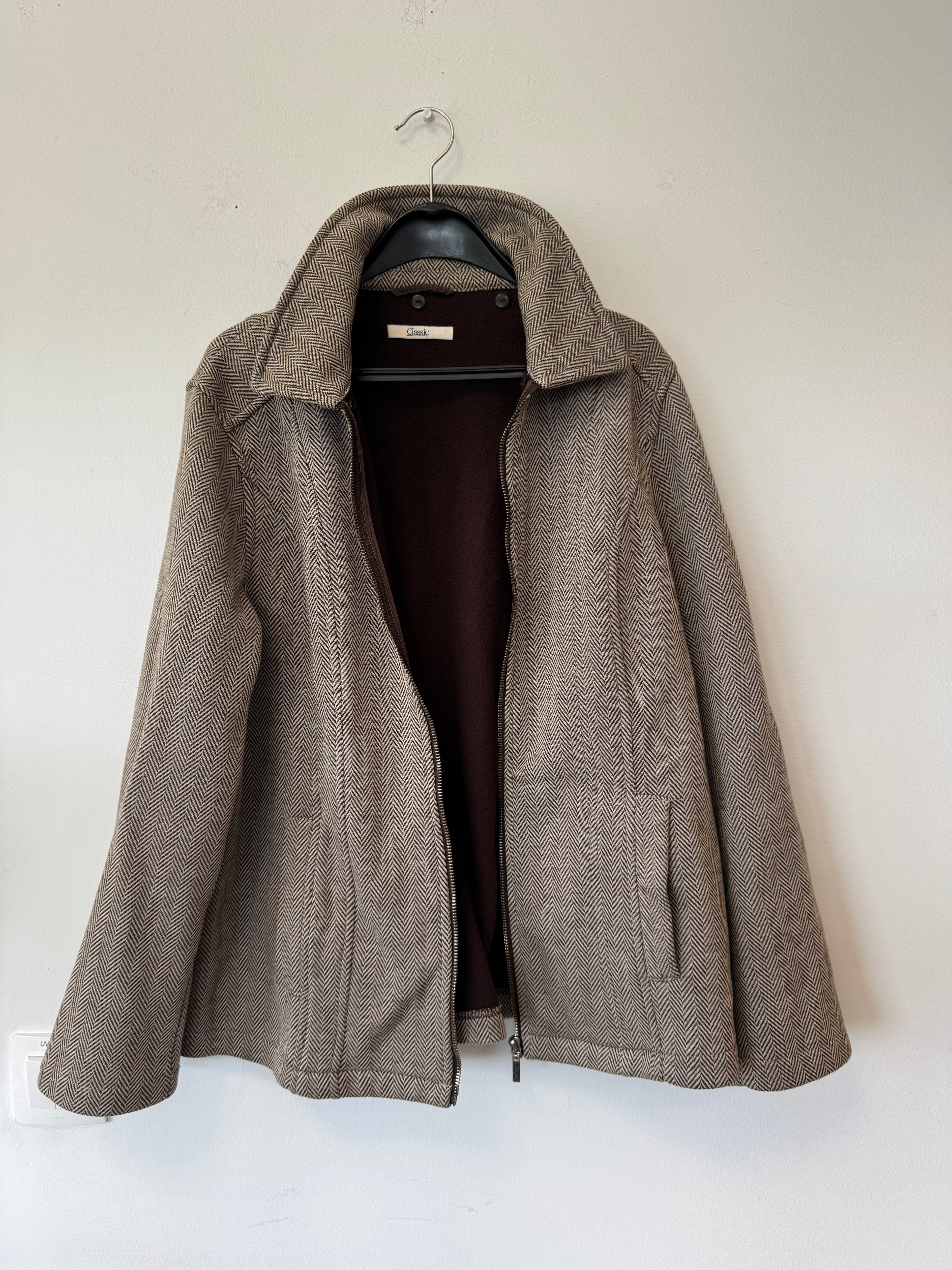 M&S Classic Brown Herringbone Tweed Jacket UK 16 – Very Good Condition