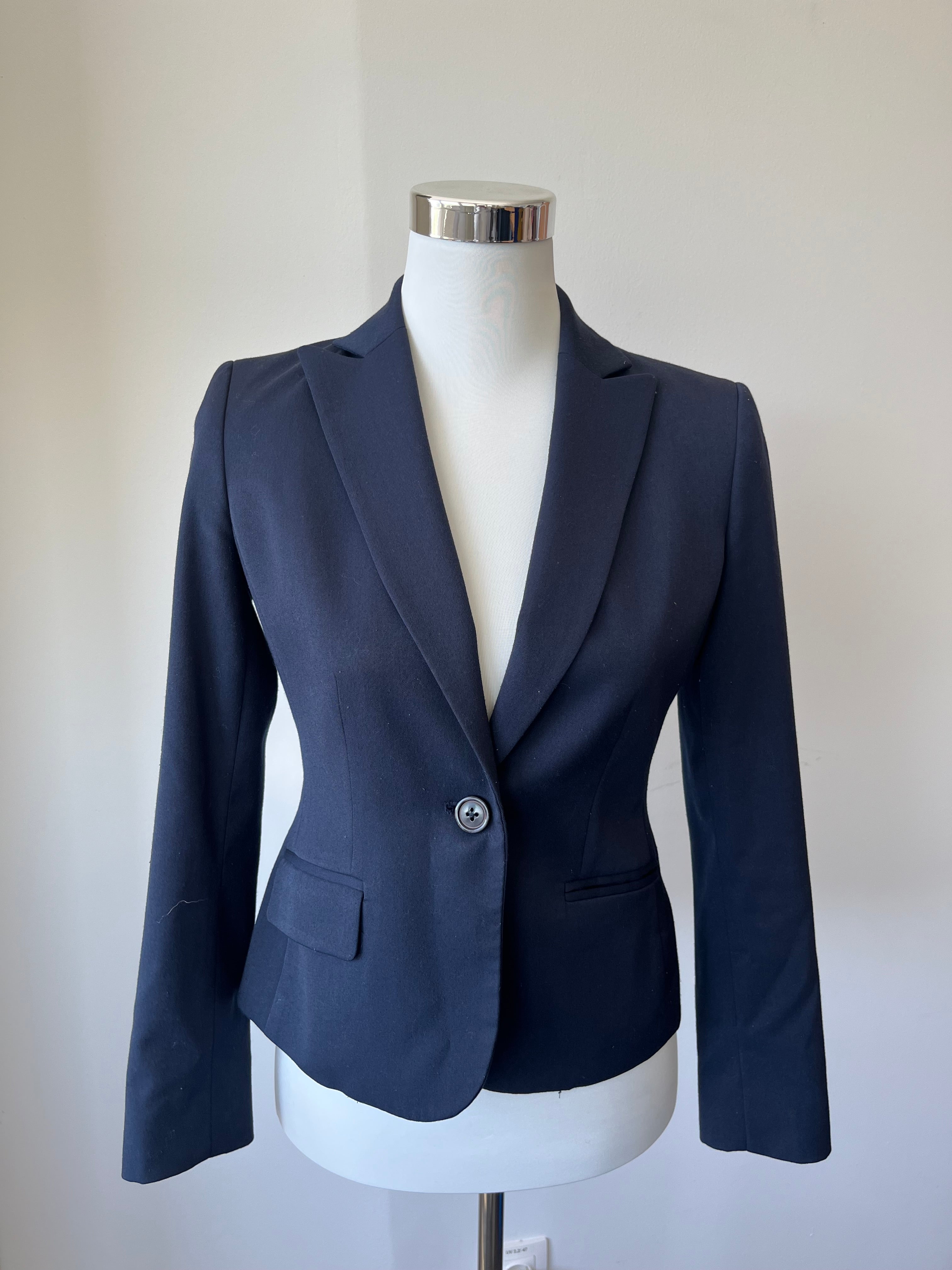 Anne Klein Blazer 2P Petite Navy Stretch – Sehr guter Zustand