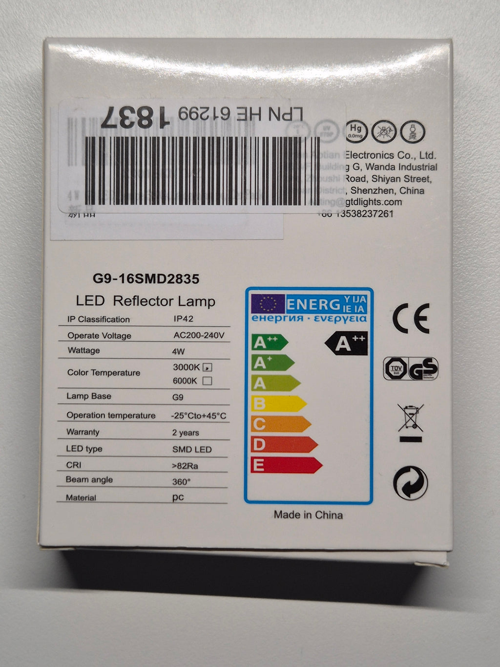 6x Auting G9 LED Lampe | 4W | 3000K Warmweiß | Gut | OVP