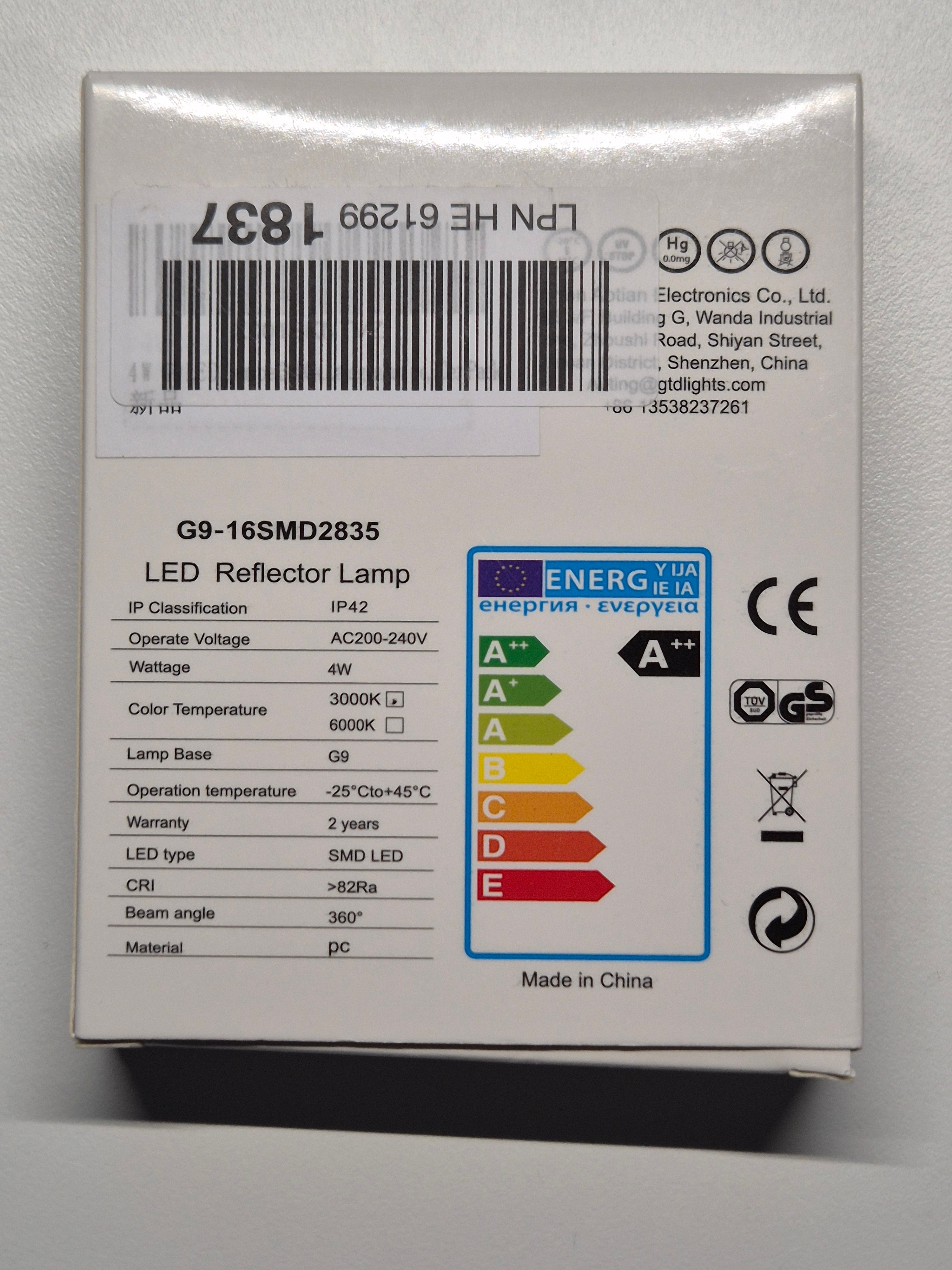 6x Auting G9 LED Lampe | 4W | 3000K Warmweiß | Gut | OVP