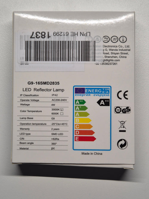 6x Auting G9 LED Lampe | 4W | 3000K Warmweiß | Gut | OVP