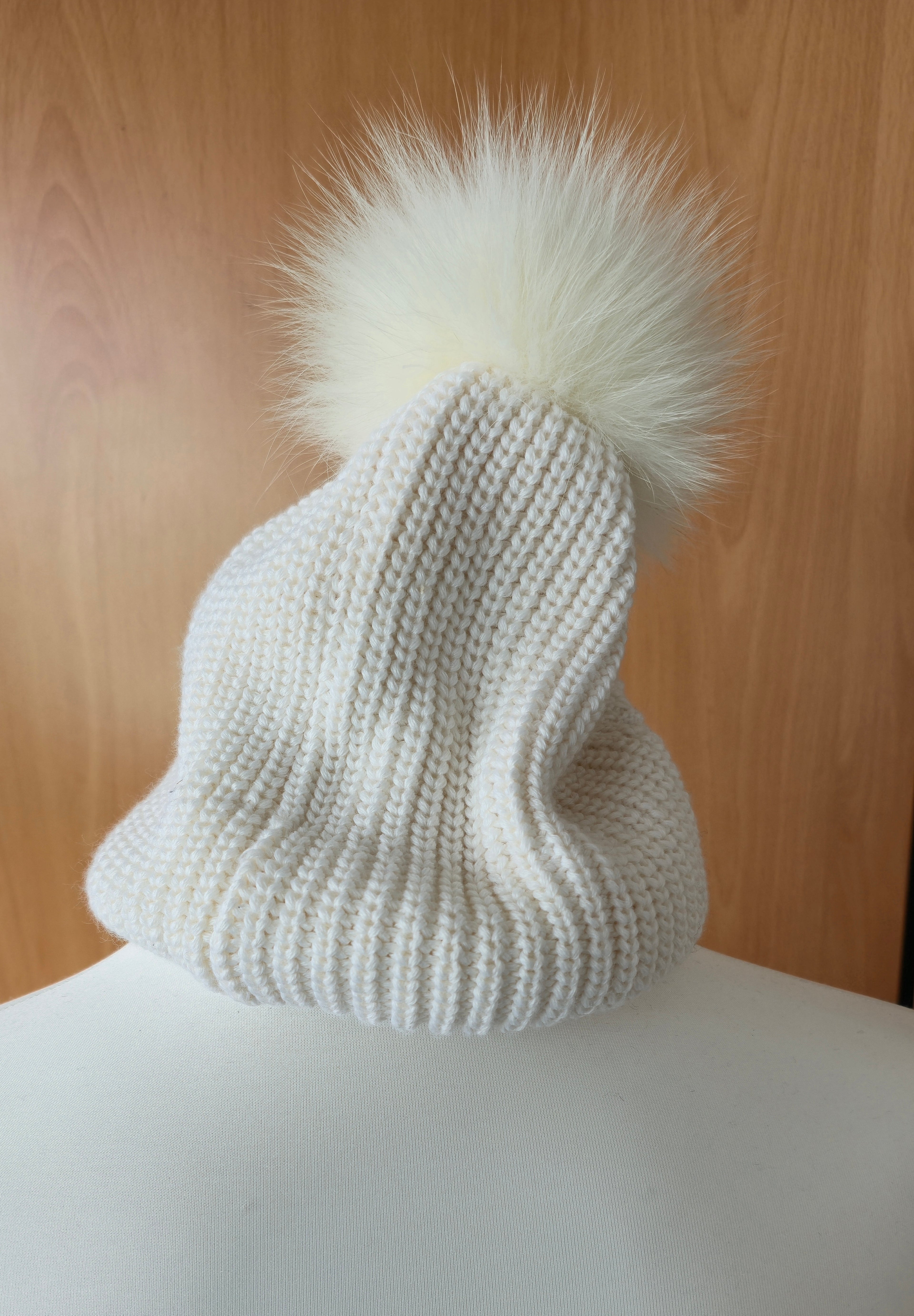 Eisbär Chantal Lux Crystal Beanie – Weiß, Swarovski, Fellbommel, Sehr gut