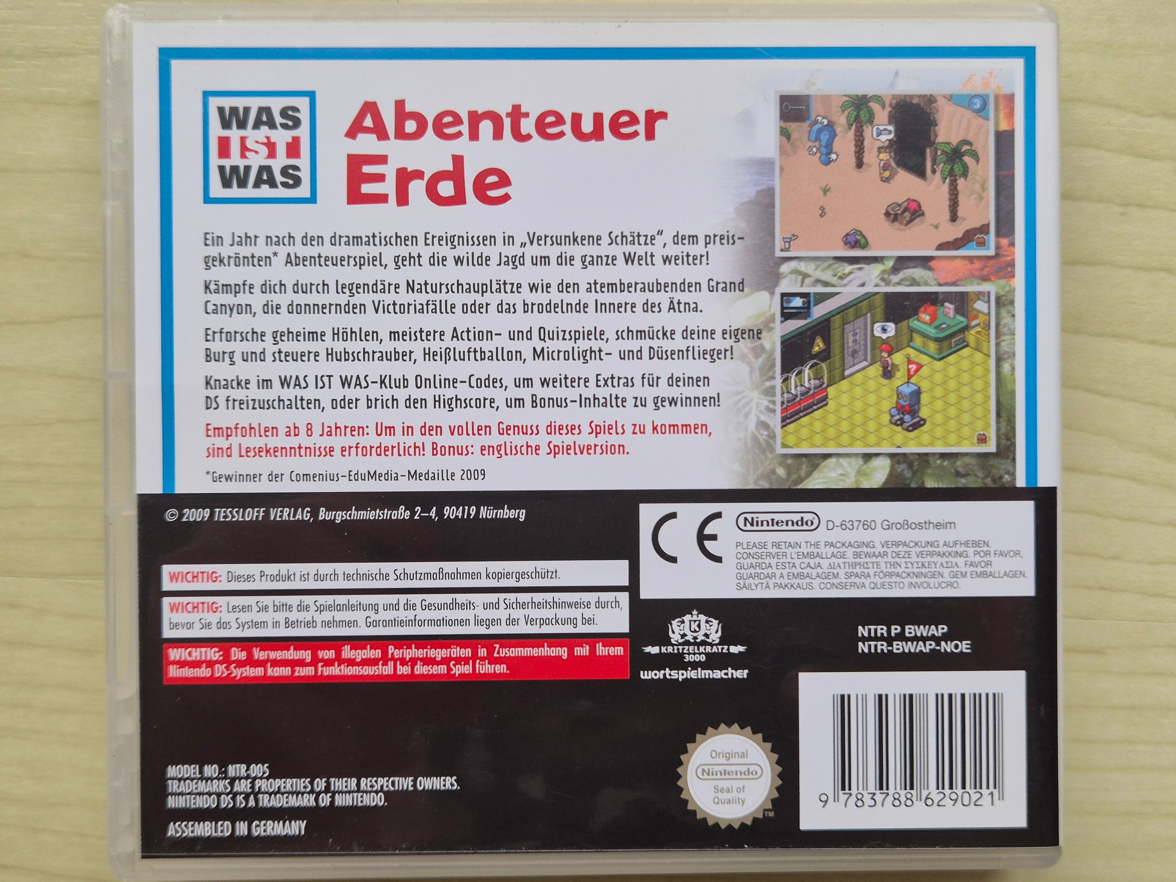 Nintendo DS Spiel – WAS IST WAS: Abenteuer Erde – Komplett, sehr guter Zustand