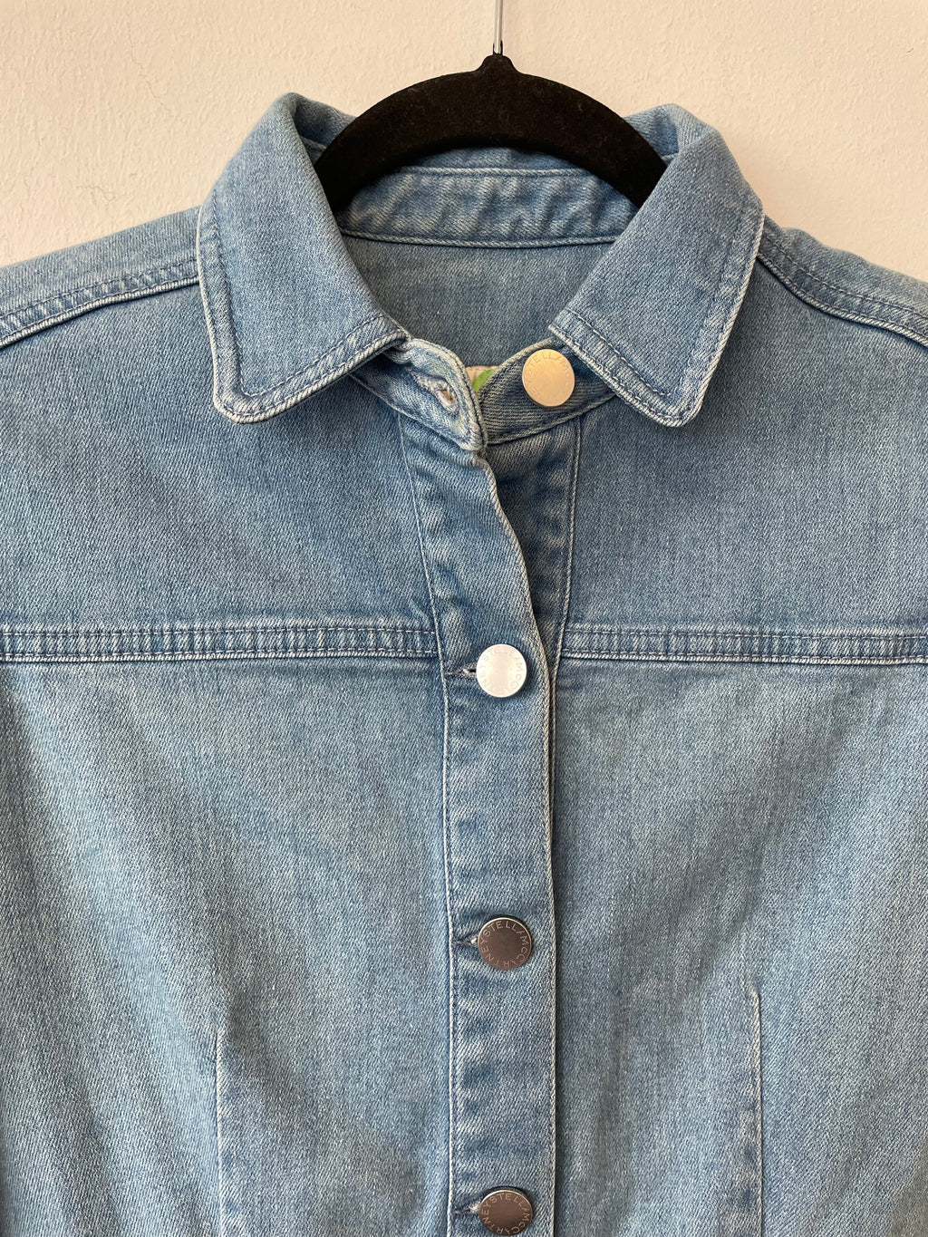 Stella McCartney Two-Tone Denim Shirt Dress Blue, Size 38/M, Very Good