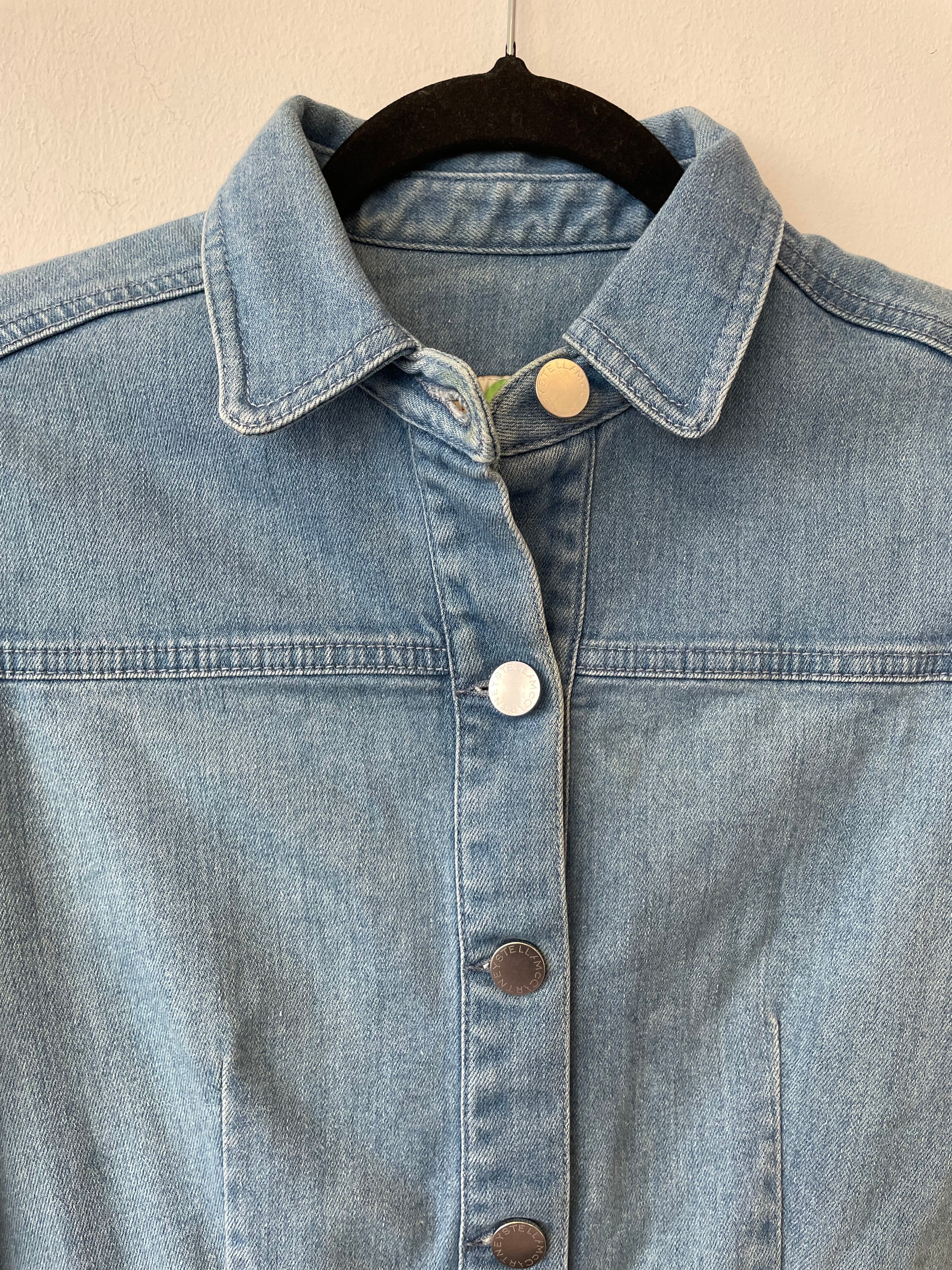 Stella McCartney Two-Tone Denim Shirt Dress Blue, Size 38/M, Very Good