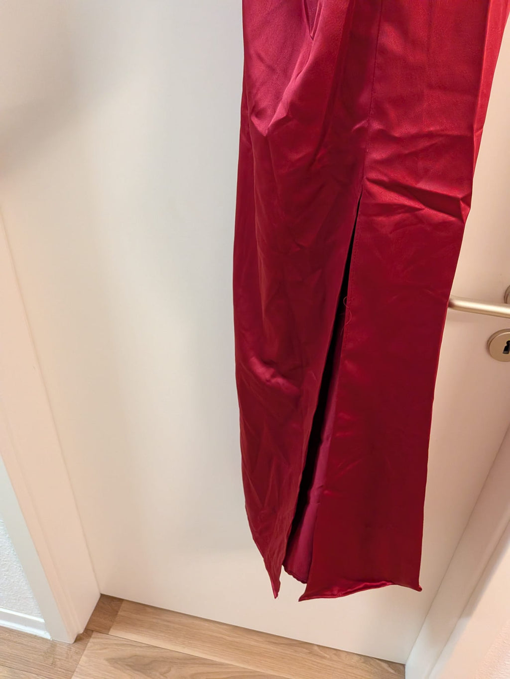 Rust Red Satin Evening Gown by Podyum Life, Like New, Size Unknown
