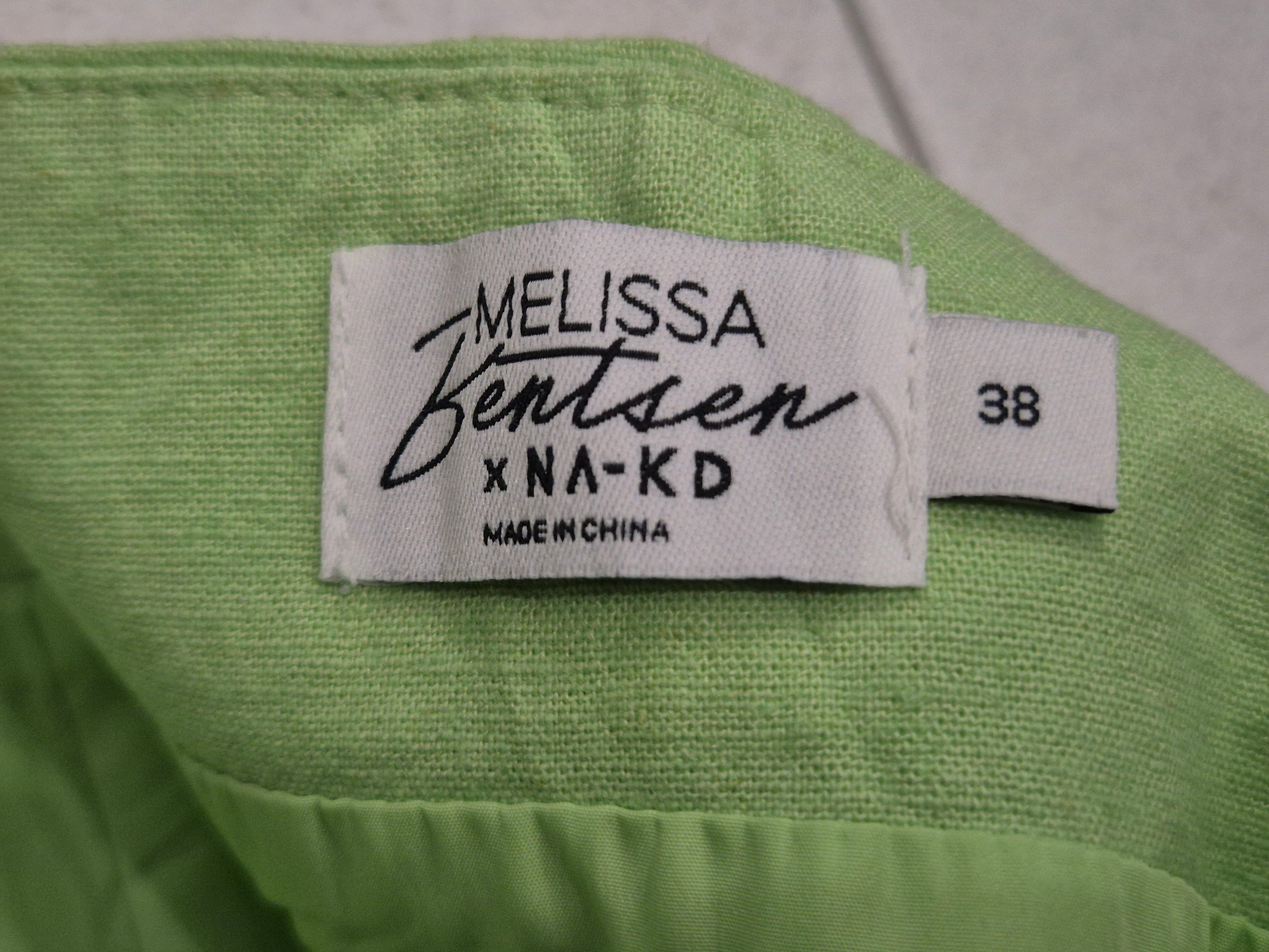 NA-KD x Melissa Bentzien Minirock Leinenmix Limettengrün EU 38 Guter Zustand