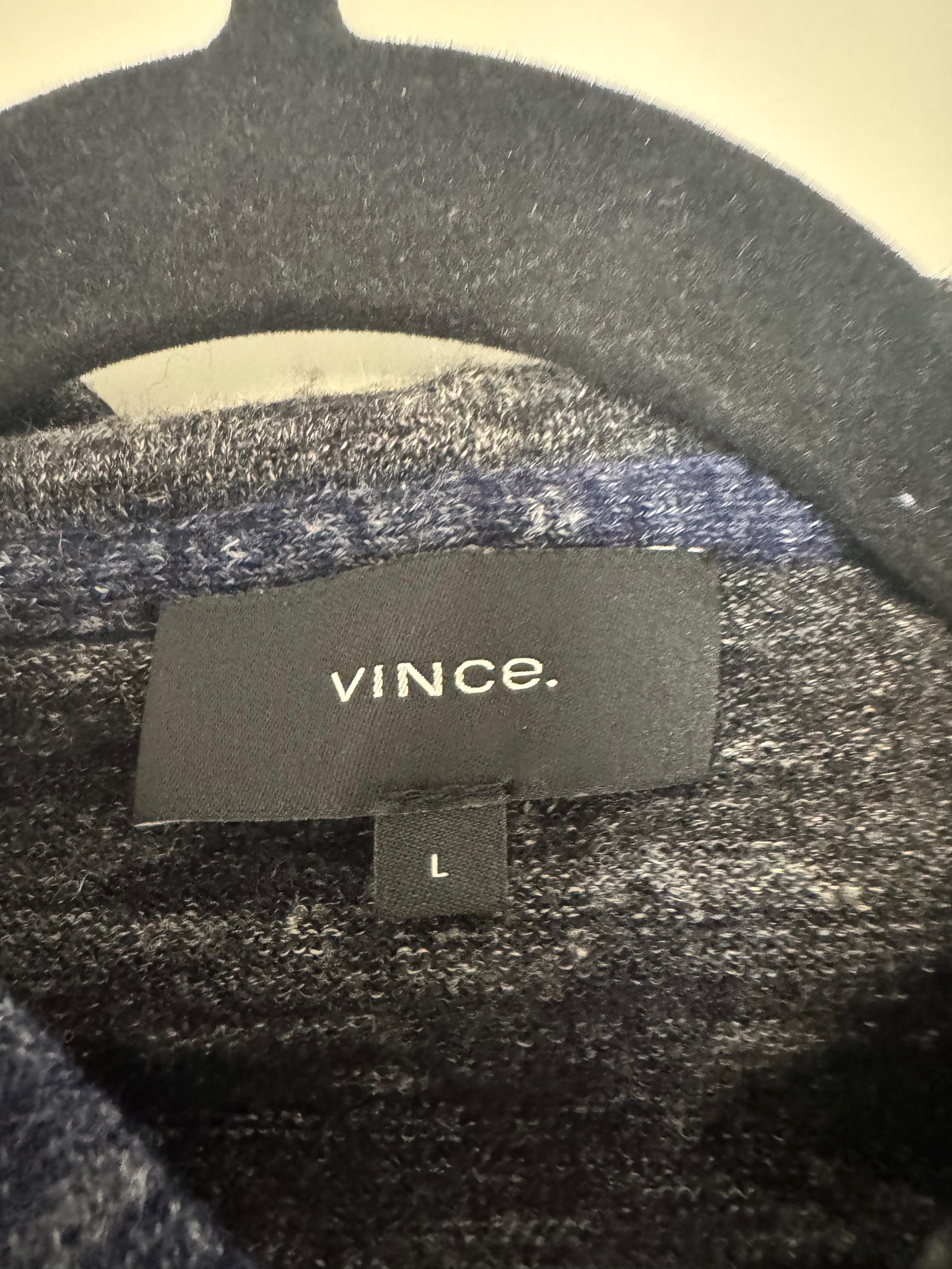 Vince Wool-Linen Hoodie, Large, Blue, Very Good Condition