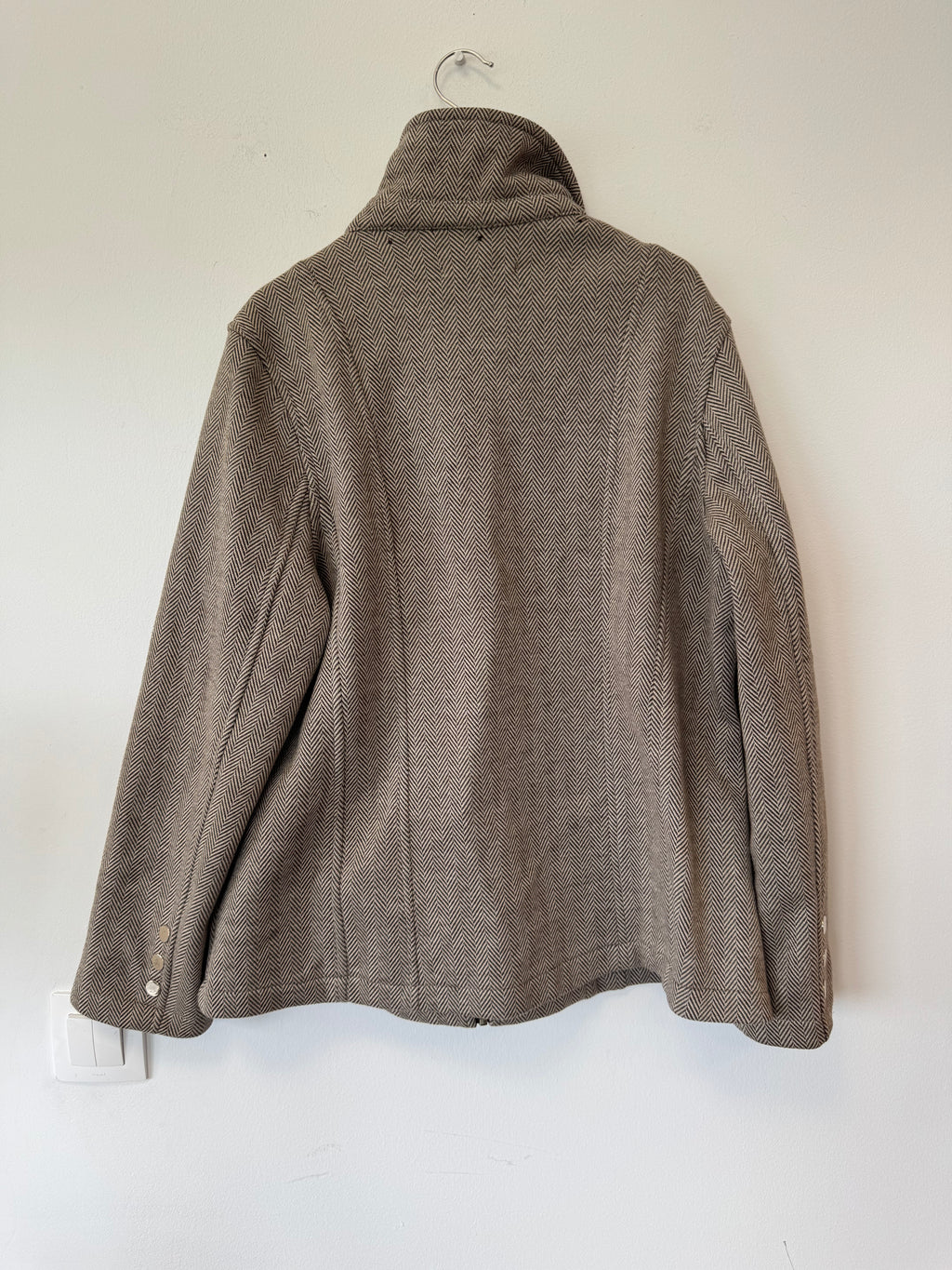 M&S Classic Brown Herringbone Tweed Jacket UK 16 – Very Good Condition