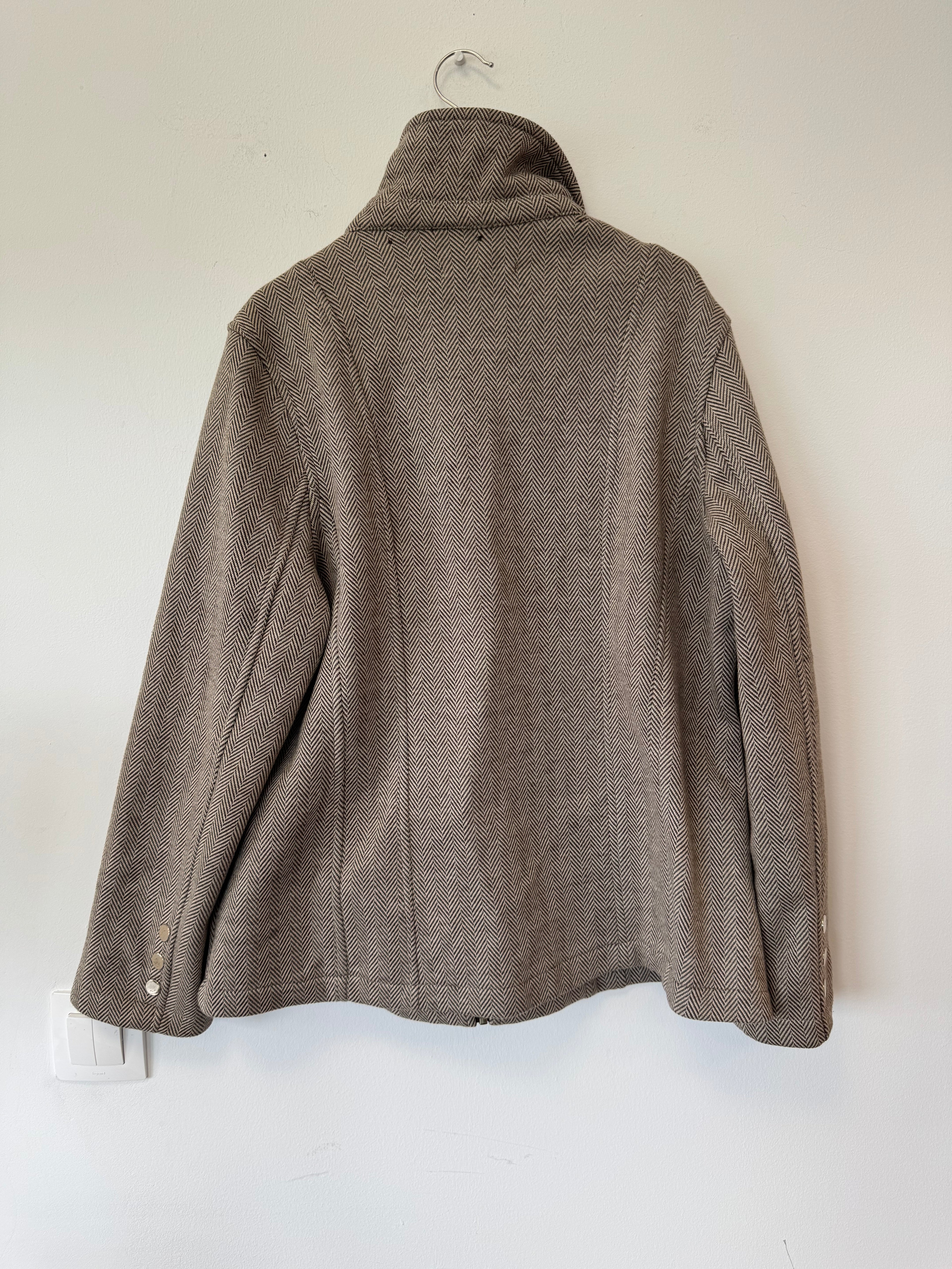 M&S Classic Brown Herringbone Tweed Jacket UK 16 – Very Good Condition