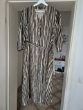 S MaxMara Zebra Print Shirt Dress, Brown/Beige, Size M, Good, with Belt