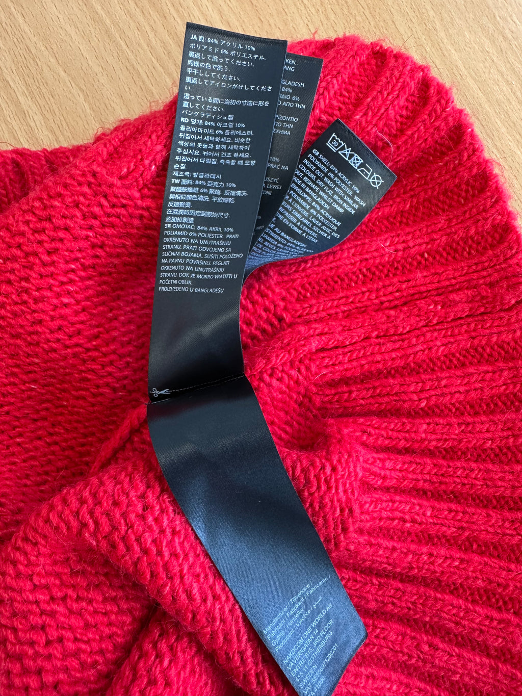 NA-KD Oversized Knit Sweater Red Large Very Good Condition