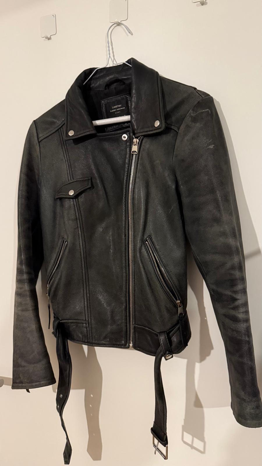 Zara Trafaluc Leder Bikerjacke M Schwarz Damen, guter Zustand